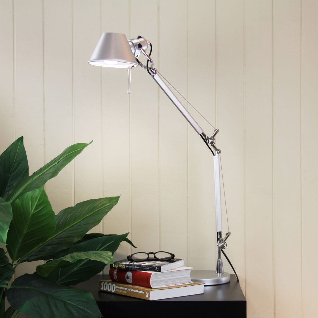 FORMA LAMP Retro Styled Adjustable Task Lamp Silver Oriel Lighting