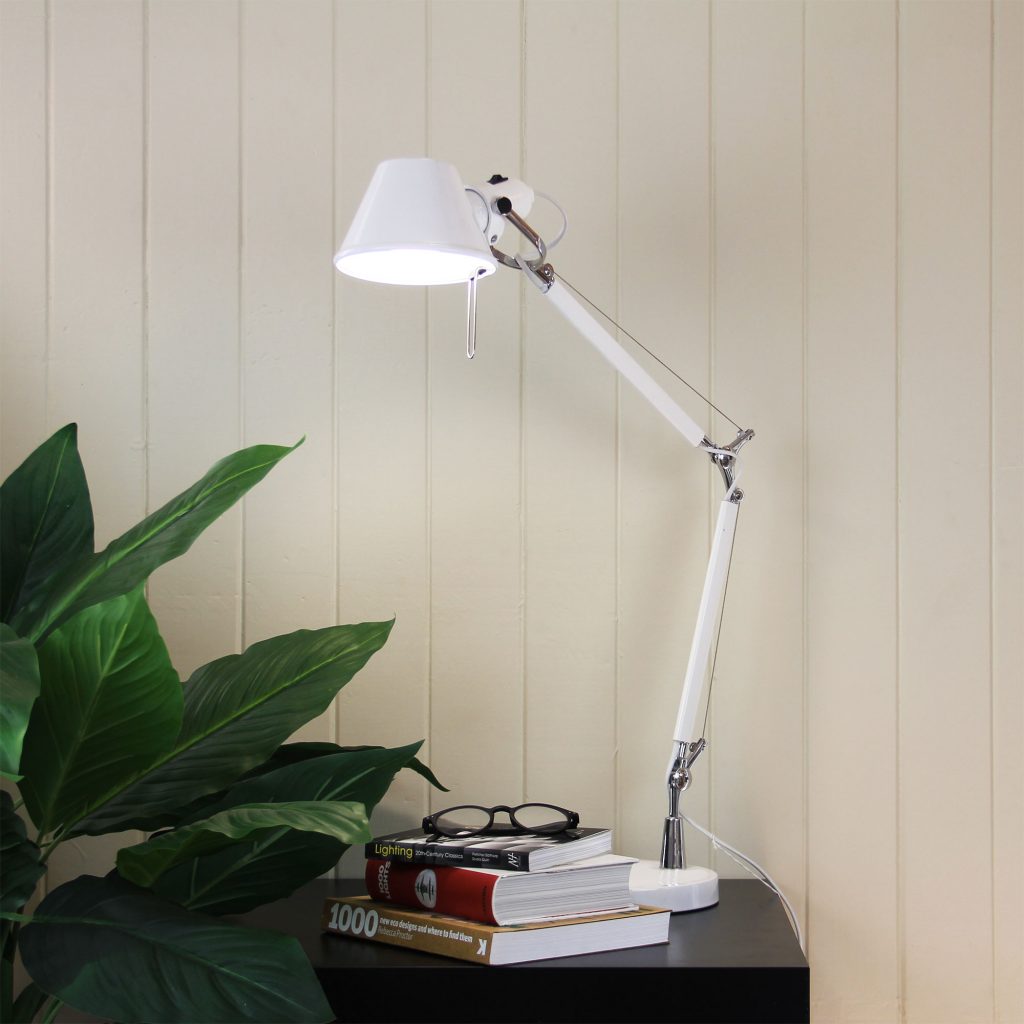 FORMA LAMP Retro Styled Adjustable Task Lamp White Oriel Lighting