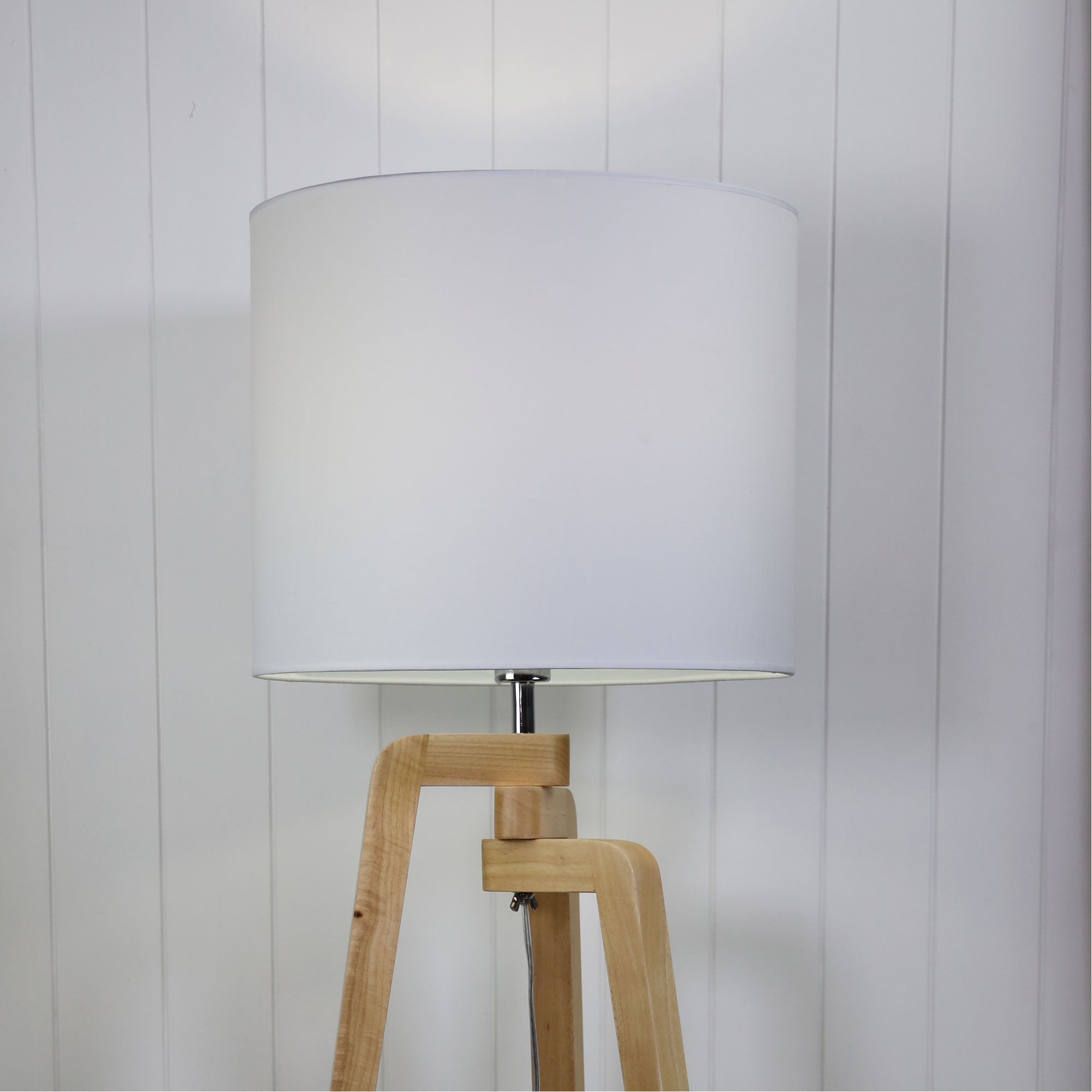 LUND FLOOR LAMP Scandi Inspired Timber Tripod Lamp with Shade Oriel Lighting