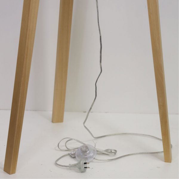LUND FLOOR LAMP Scandi Inspired Timber Tripod Lamp with Shade Oriel Lighting