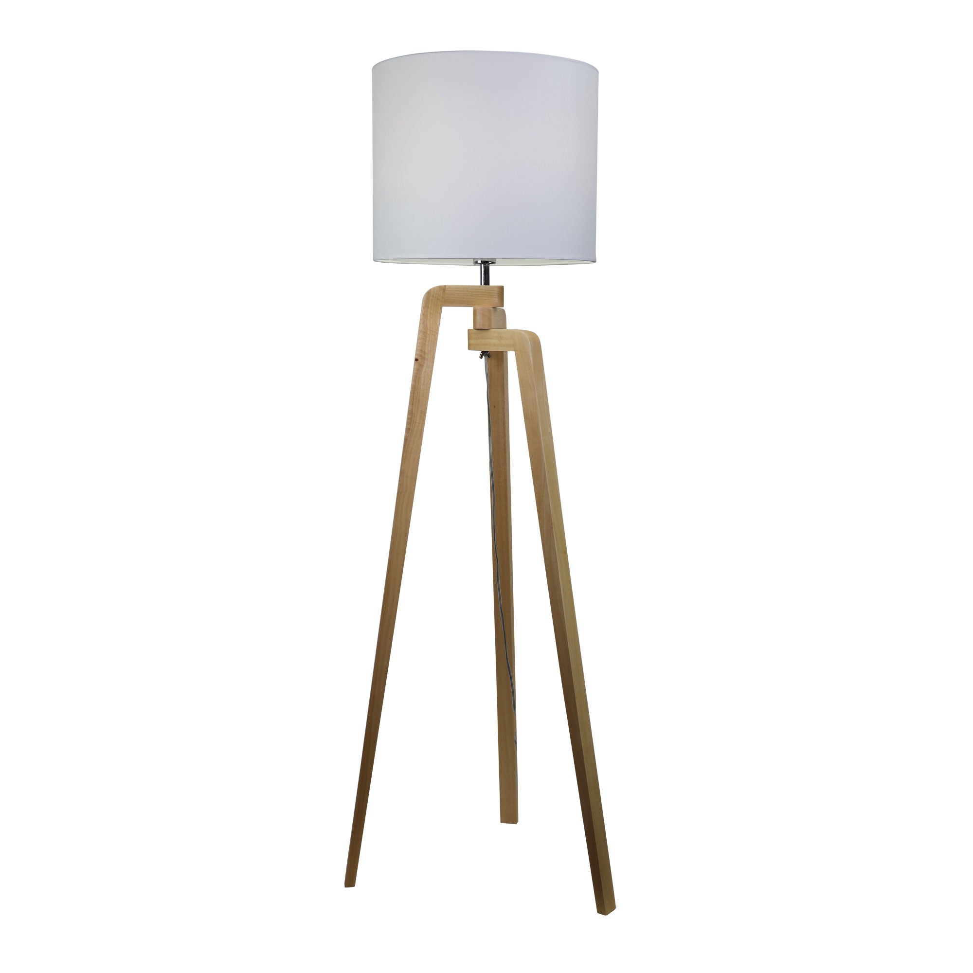 LUND FLOOR LAMP Scandi Inspired Timber Tripod Lamp with Shade Oriel Lighting