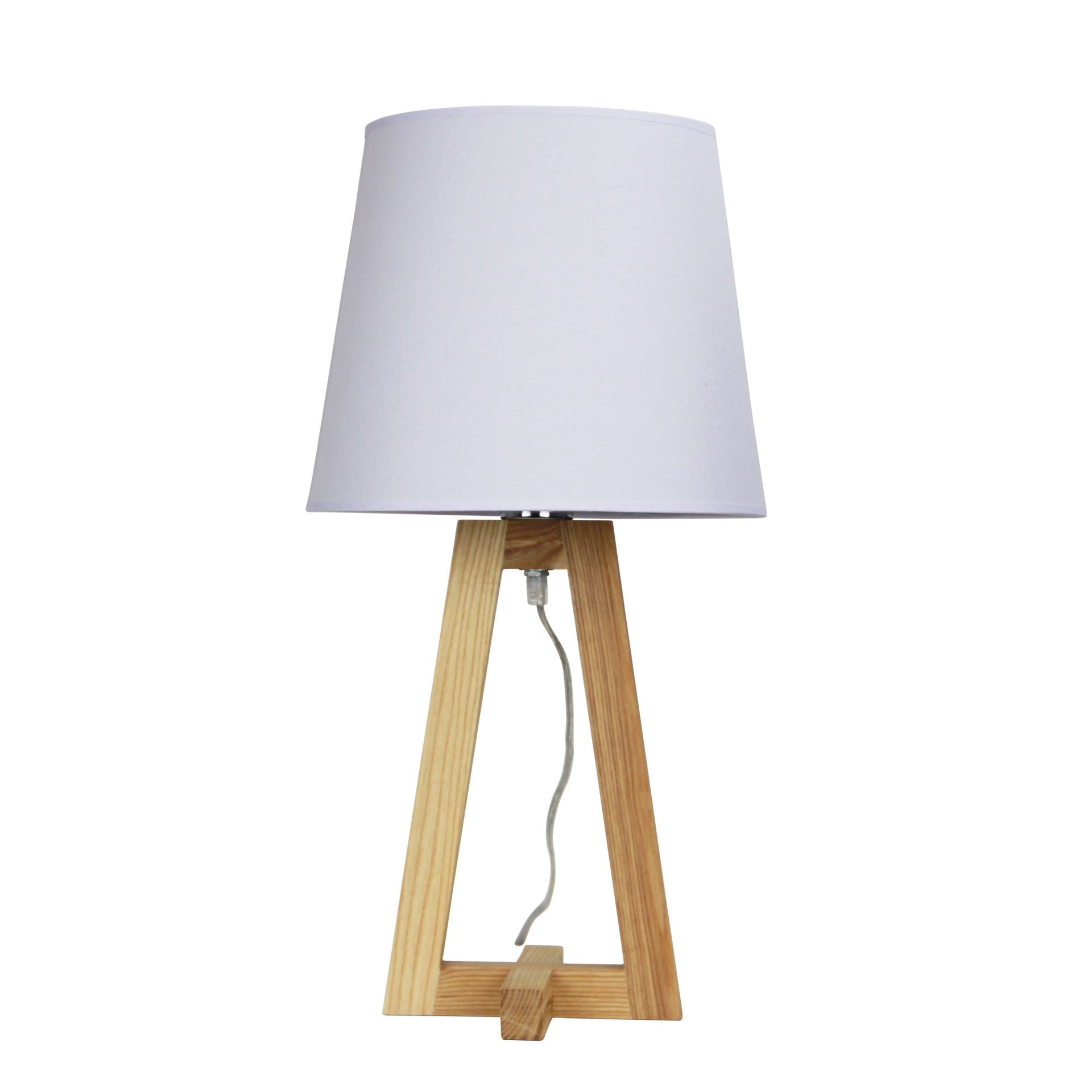 EDRA TABLE LAMP White Scandi Table Lamp with White Cotton Shade Oriel Lighting