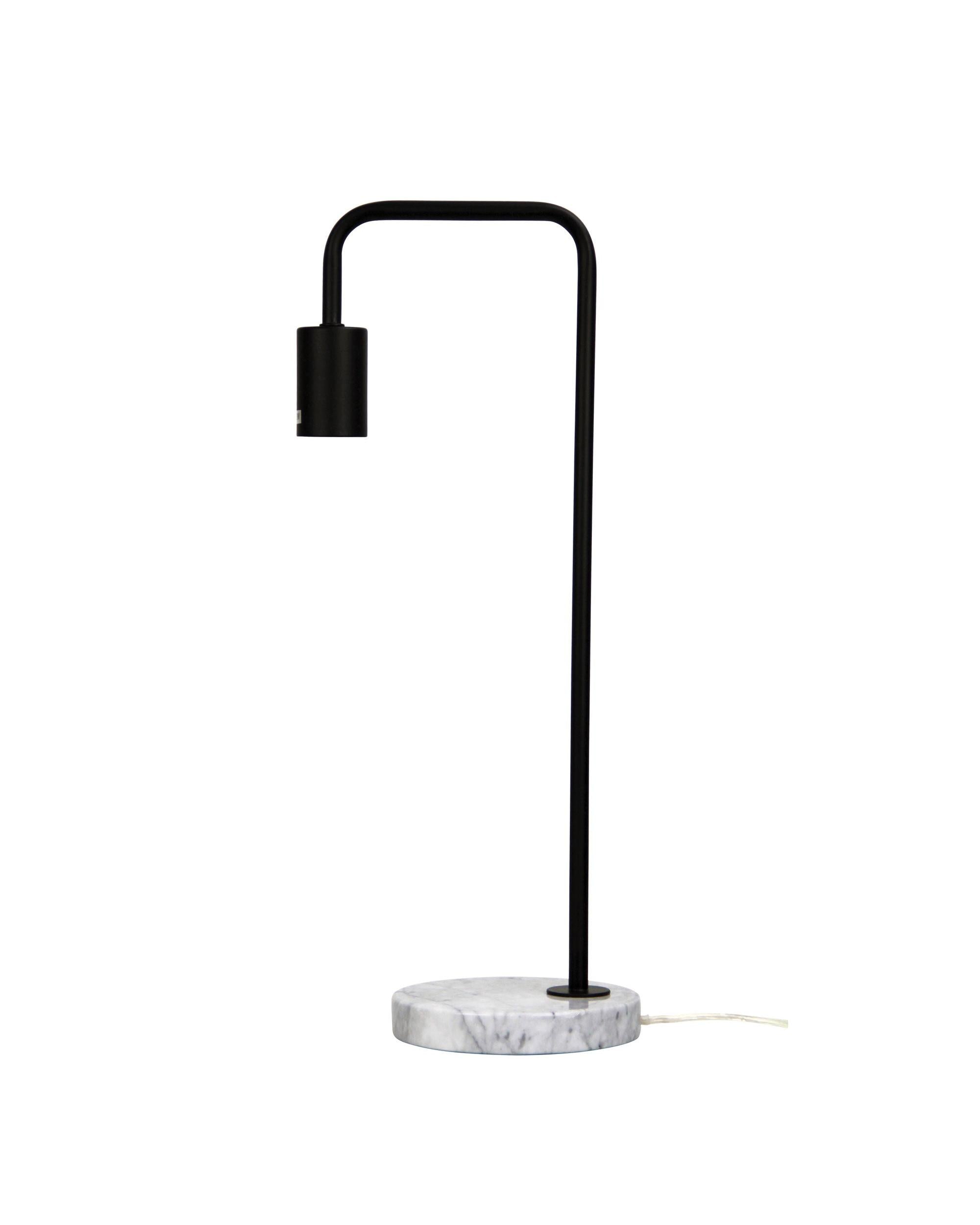 VILLE TABLE LAMP Black Scandi Lamp with Marble Base Oriel Lighting
