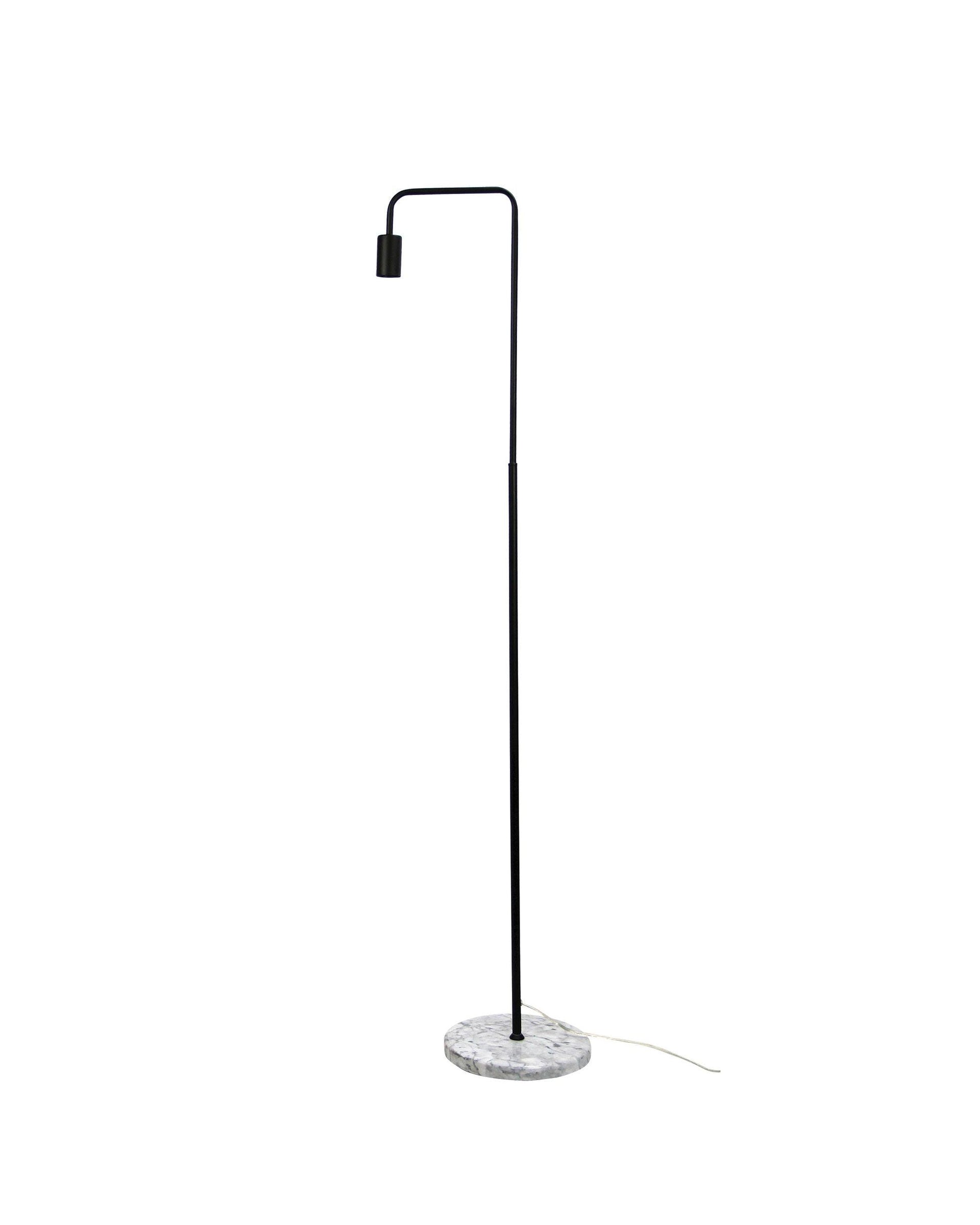 VILLE FLOOR LAMP Black Scandi Lamp with Marble Base Oriel Lighting
