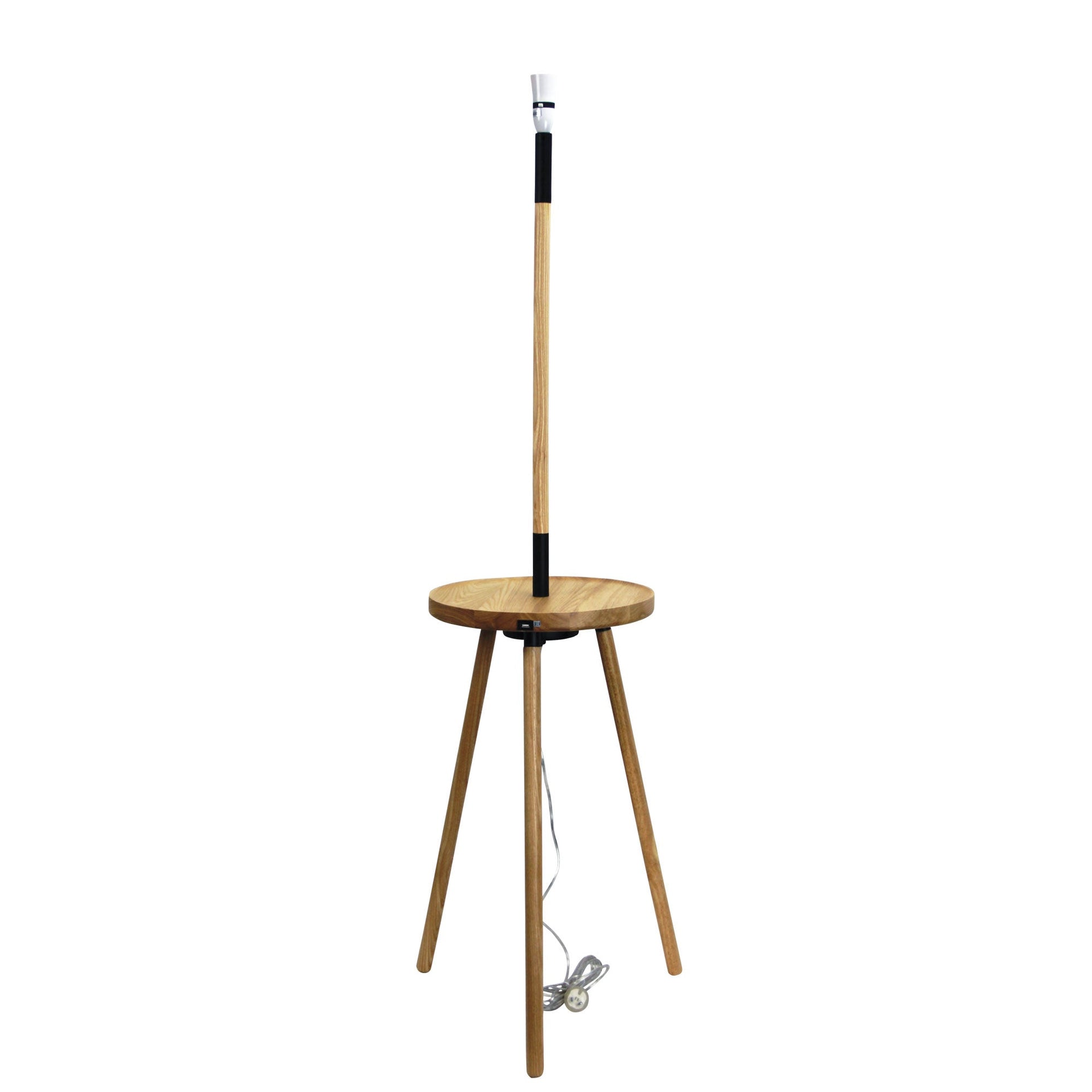 TOFT FLOOR LAMP Functional USB Timber Lamp Base Oriel Lighting