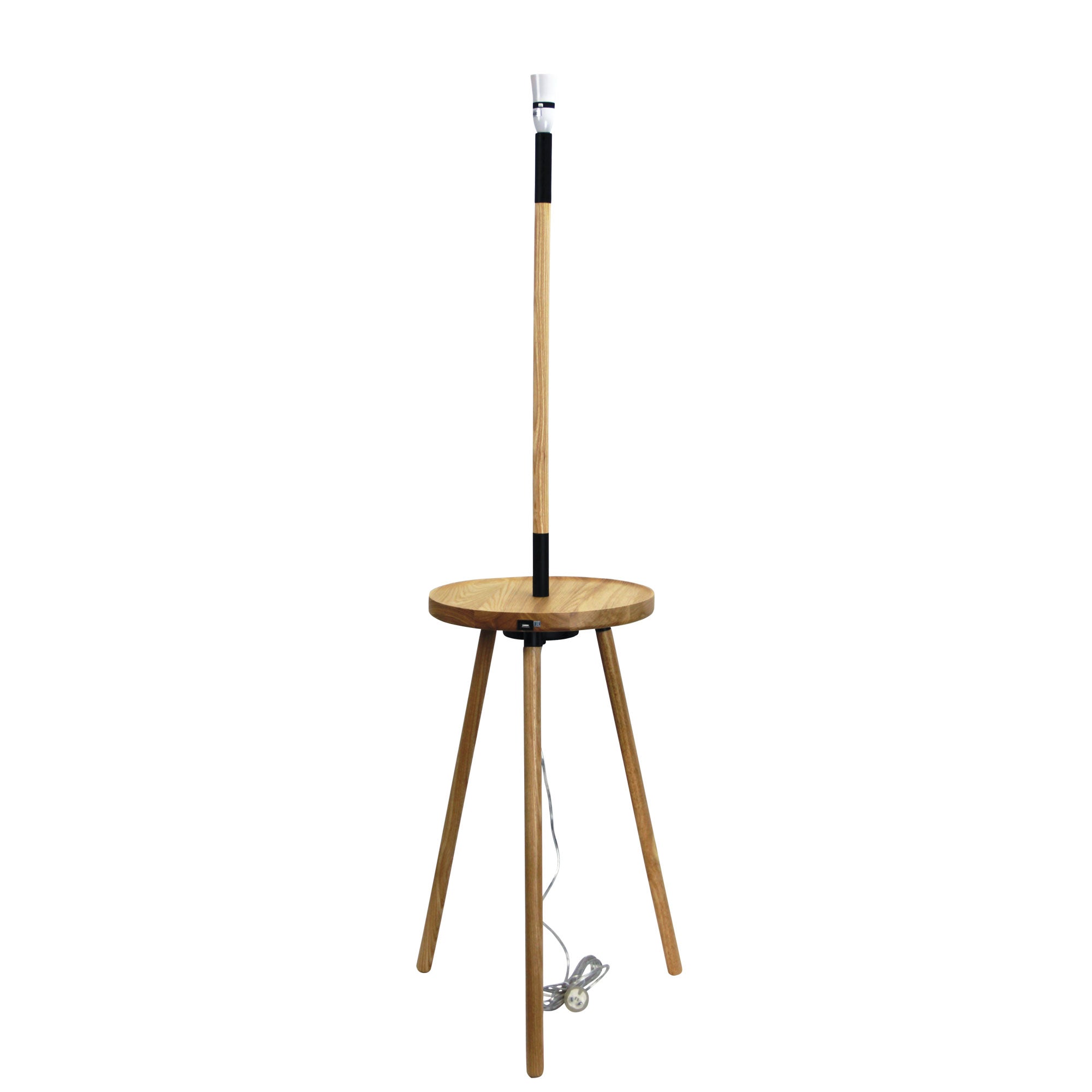 TOFT FLOOR LAMP Functional USB Timber Lamp Base Oriel Lighting