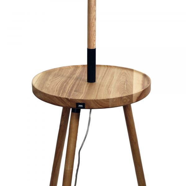 TOFT FLOOR LAMP Functional USB Timber Lamp Base Oriel Lighting