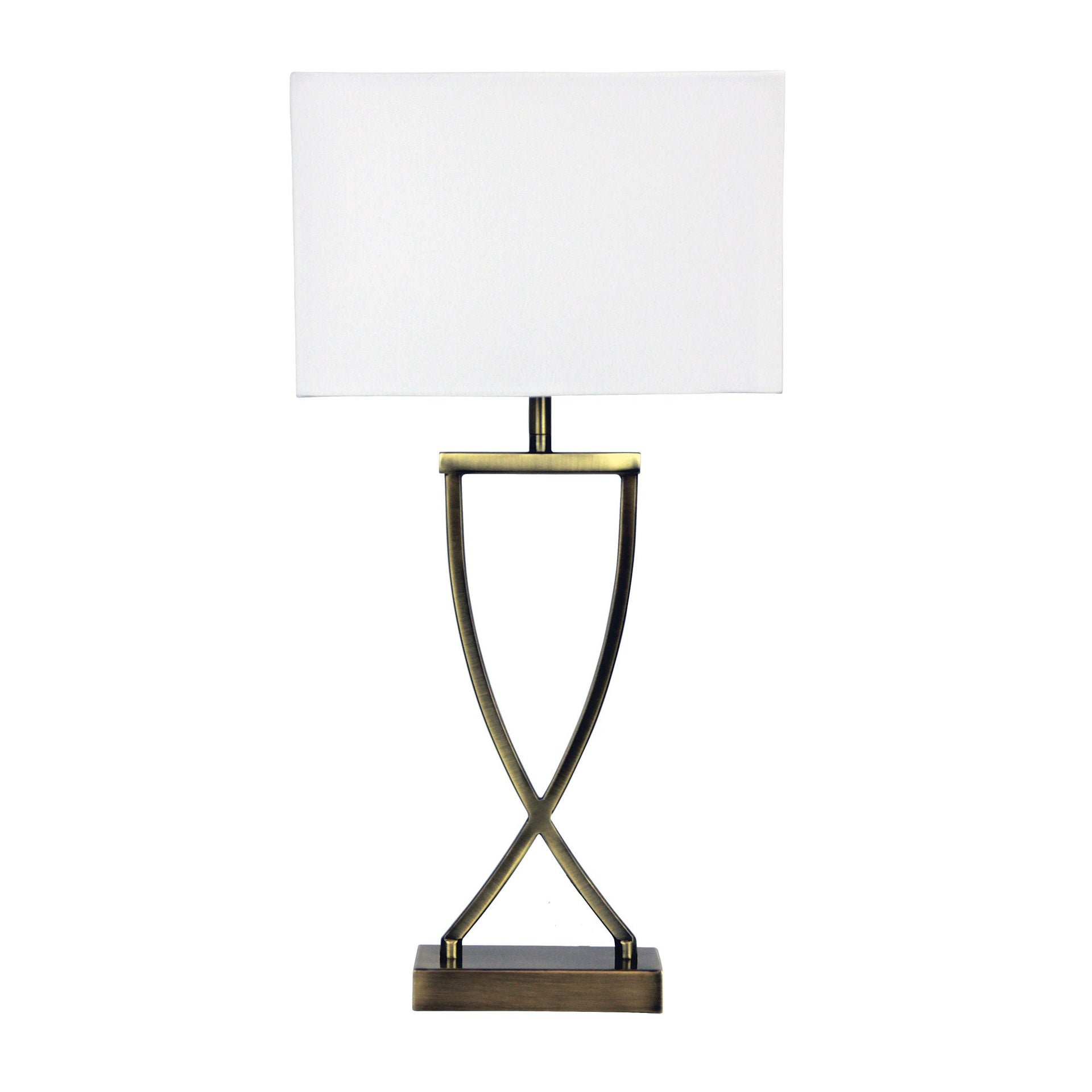 CHI Antique Brass Complete Bedside Lamp Oriel Lighting