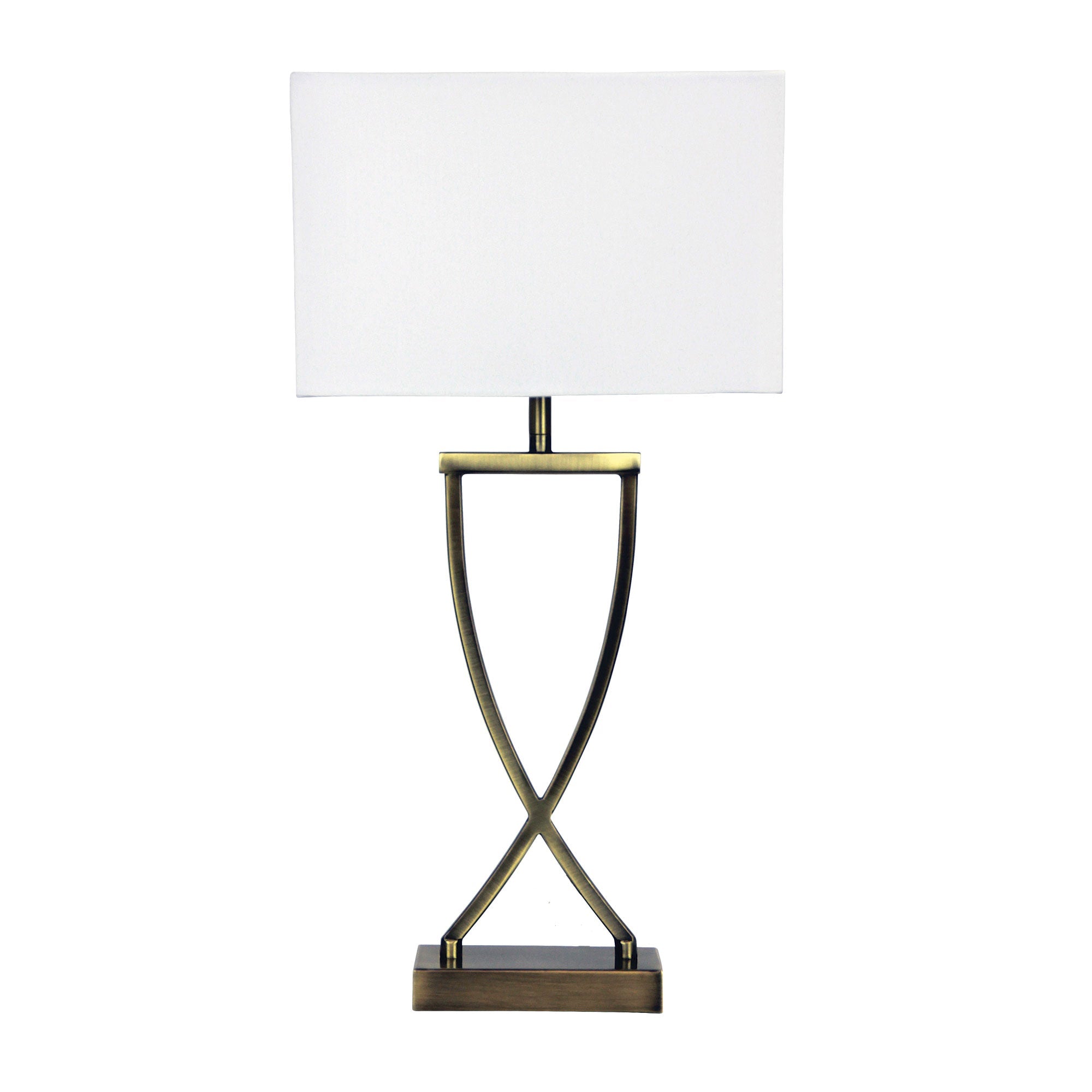 CHI Antique Brass Complete Bedside Lamp Oriel Lighting