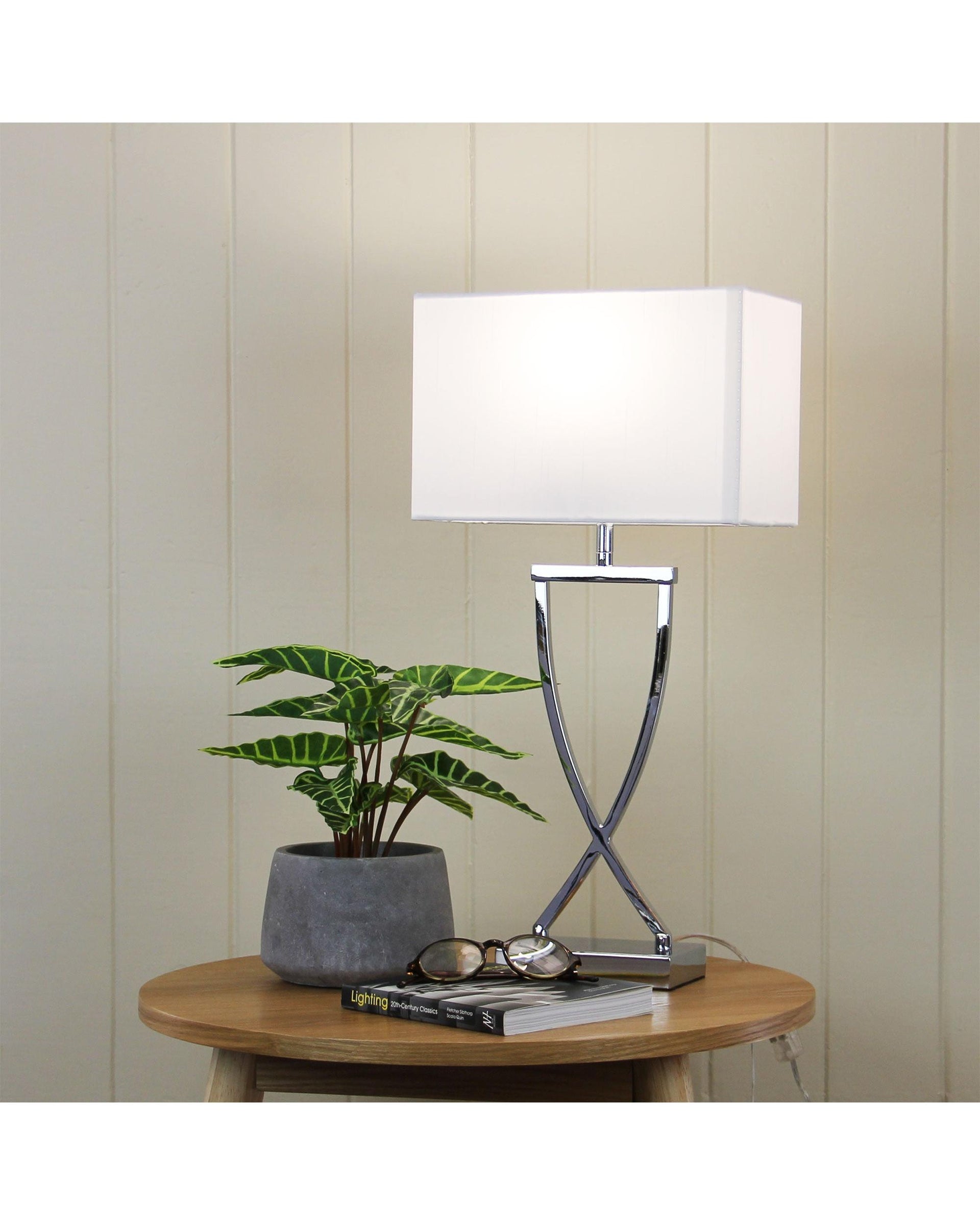 CHI Chrome Complete Bedside Lamp Oriel Lighting