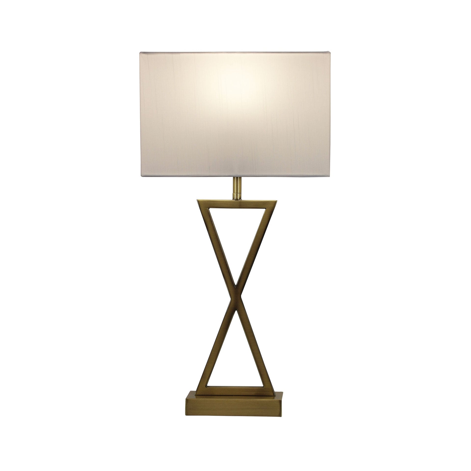 KIZZ Antique Brass Complete Bedside Lamp Oriel Lighting