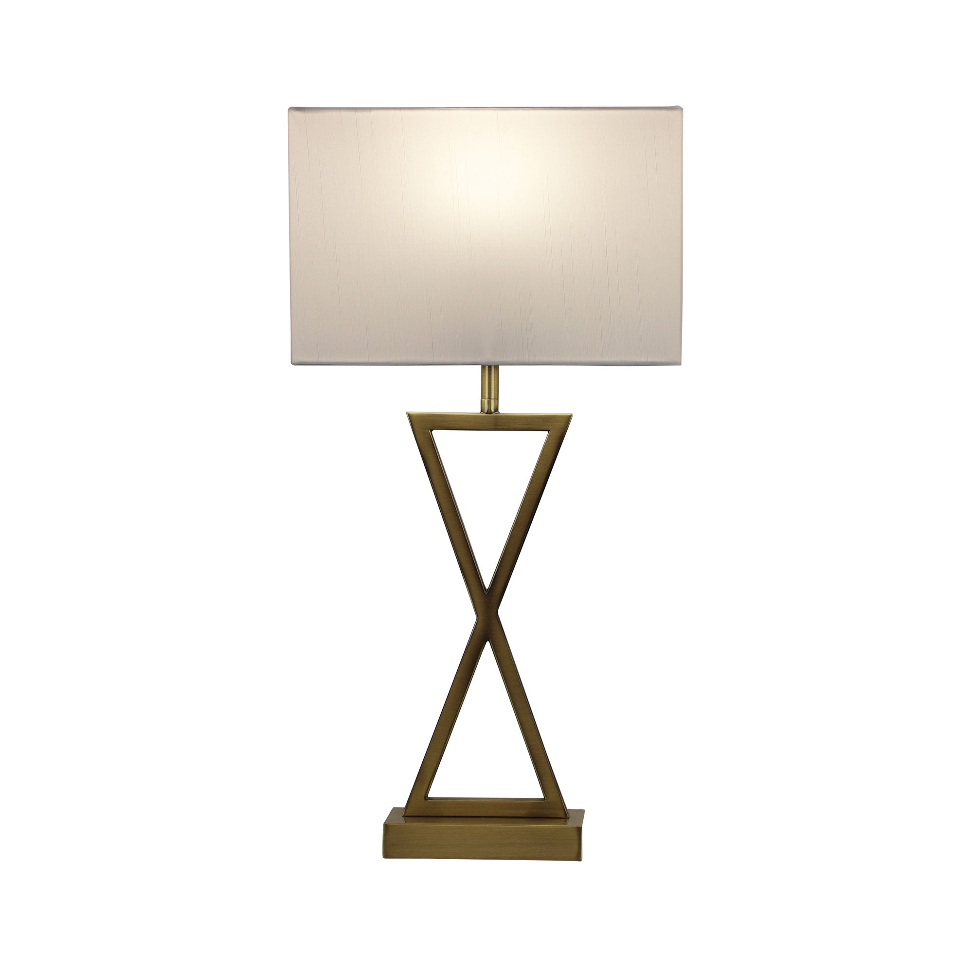 KIZZ Antique Brass Complete Bedside Lamp Oriel Lighting