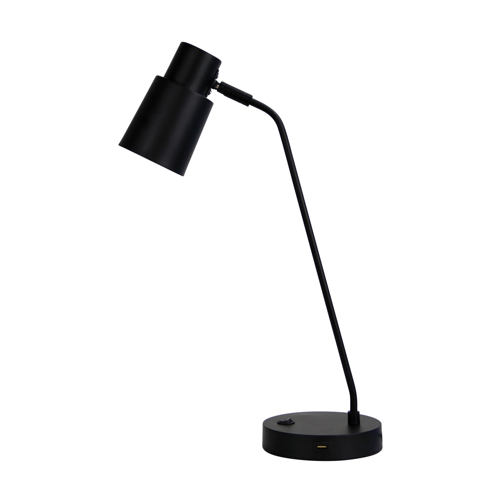 RIK Black Table lamp with USB socket Oriel Lighting