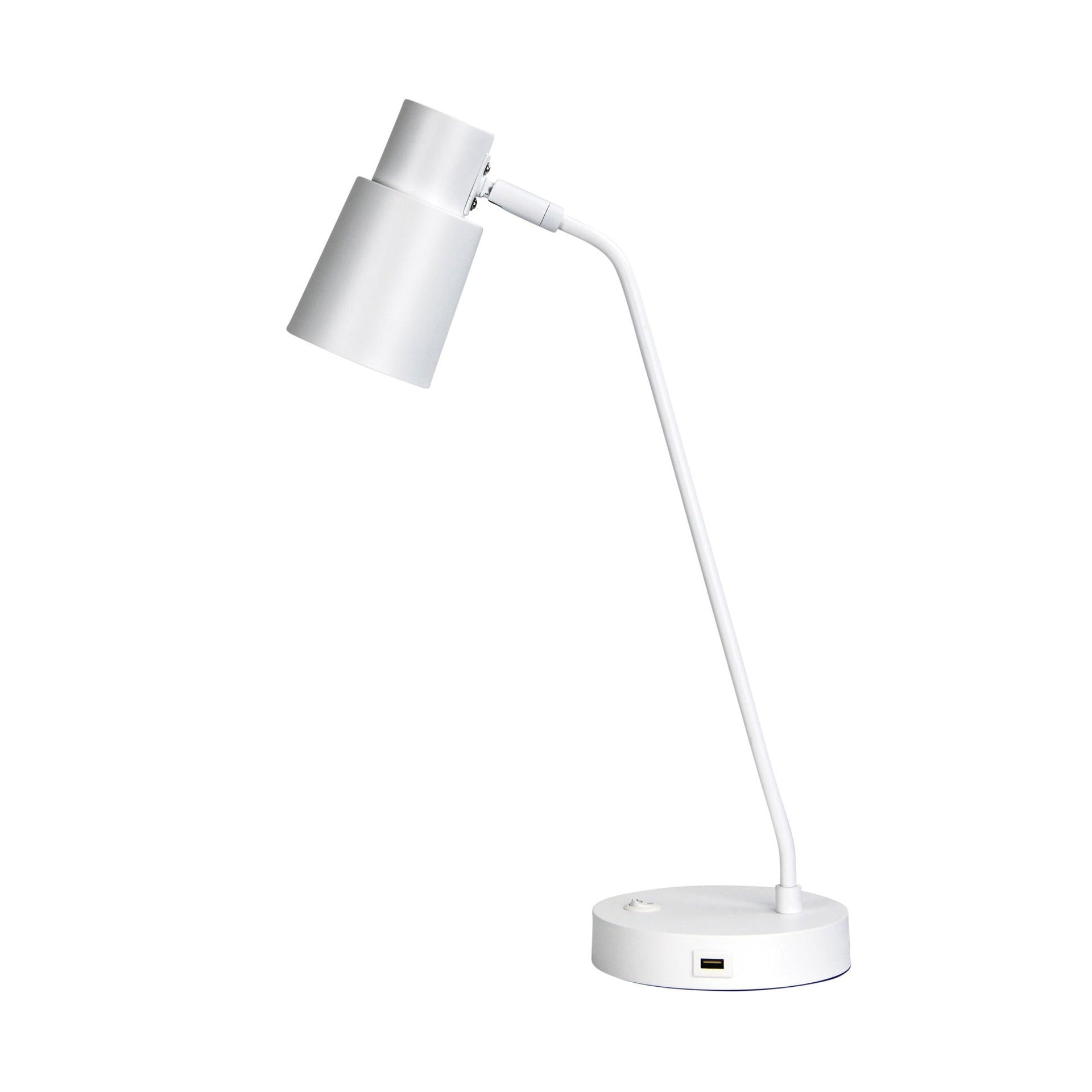 RIK White Table lamp with USB socket Oriel Lighting