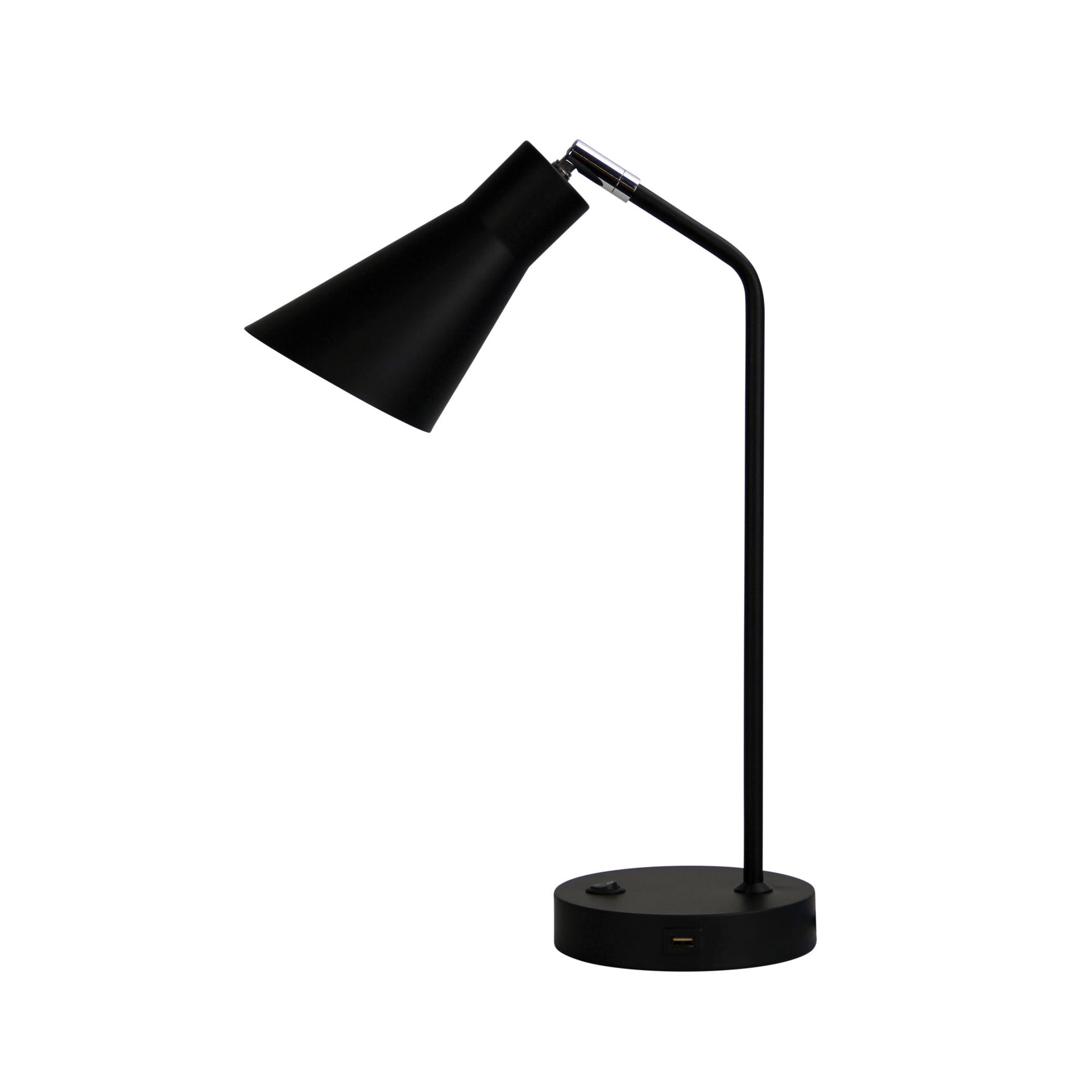 THOR DESK LAMP Black Desk Lamp with USB Oriel Lighting