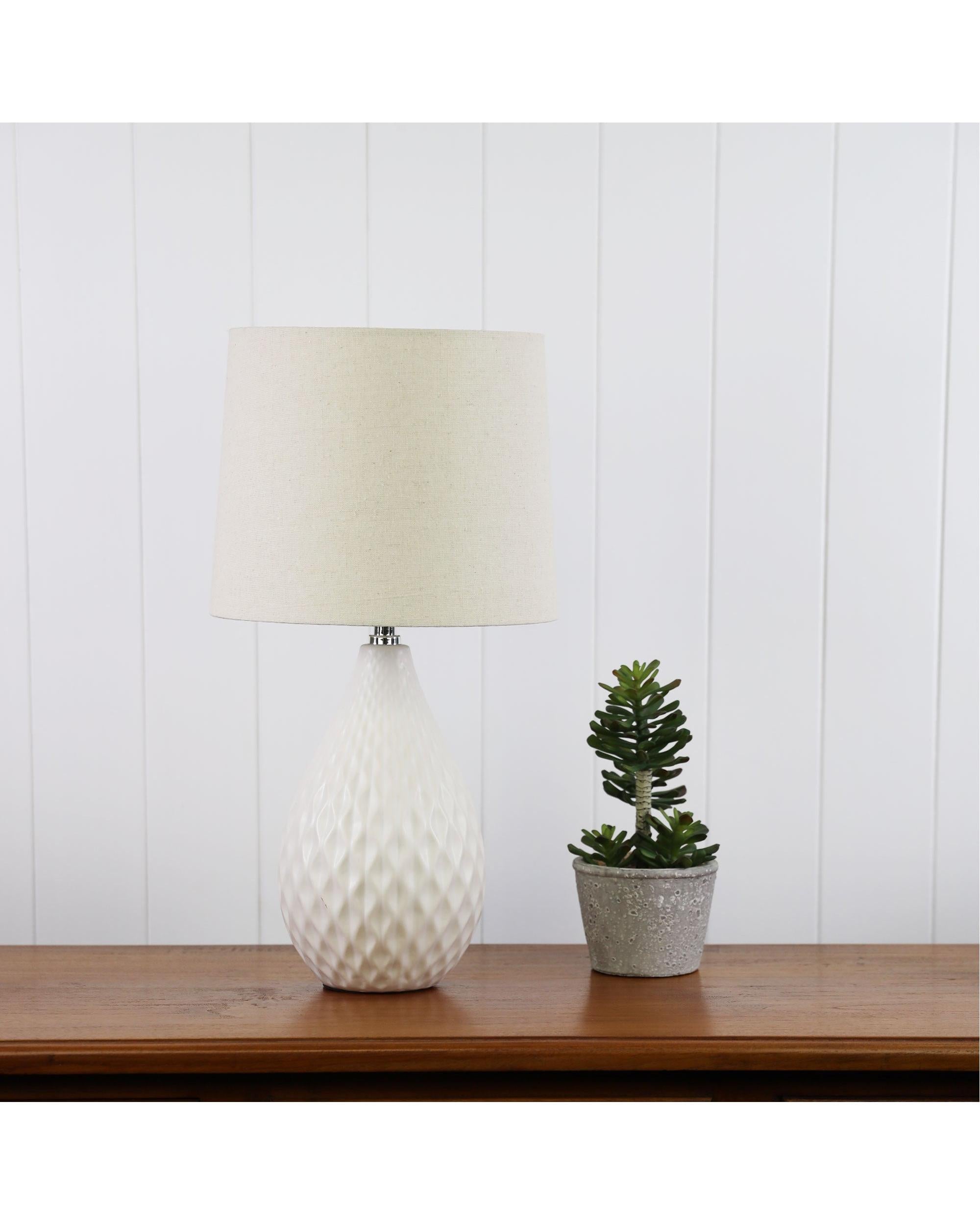 DANU Ceramic Table Lamp with Shade Oriel Lighting