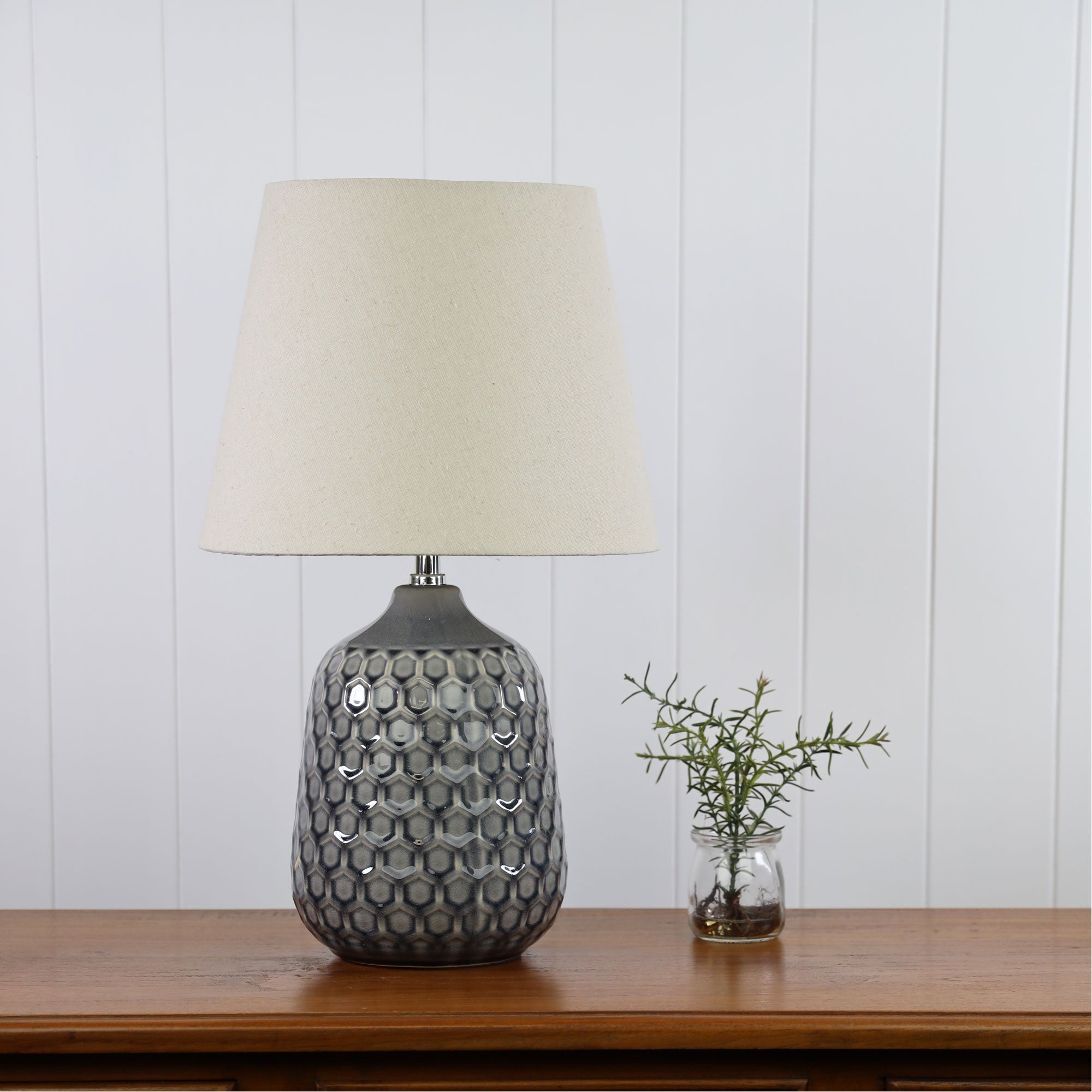 DARIA Ceramic Table Lamp with Shade Oriel Lighting