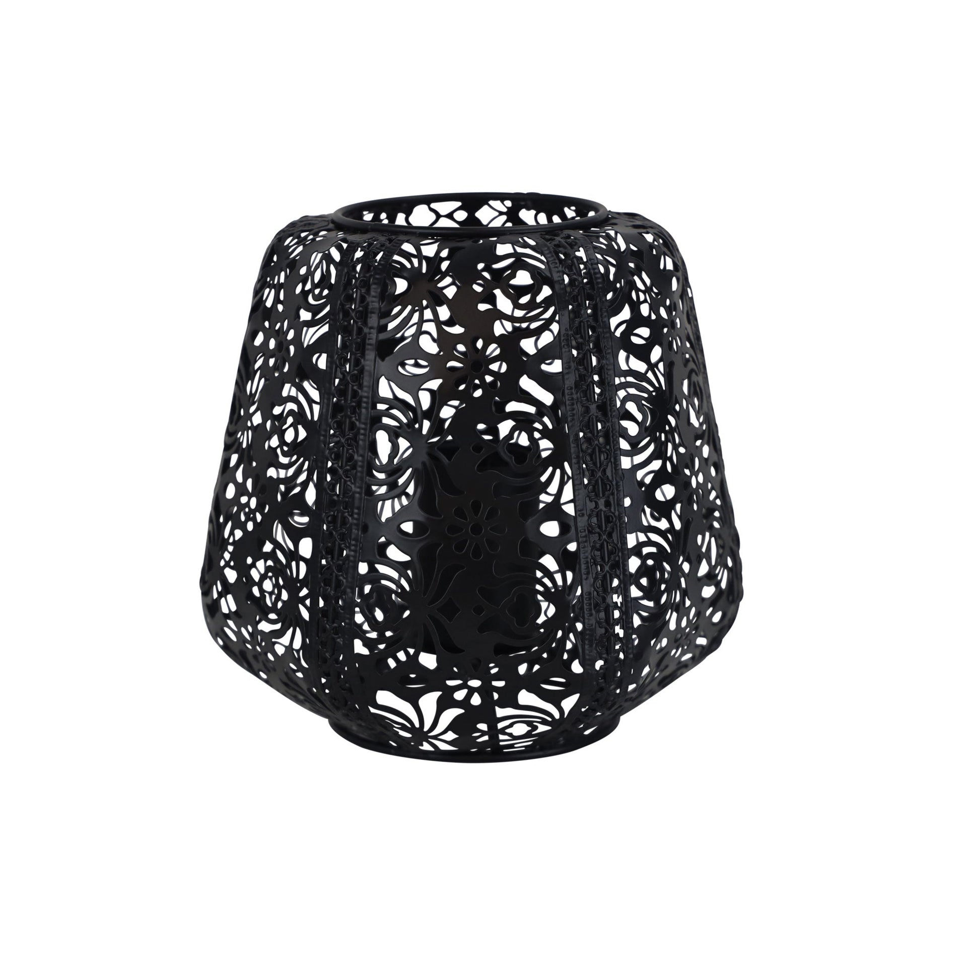 LACE Black Floral Laser Cut Metal Lamp Oriel Lighting