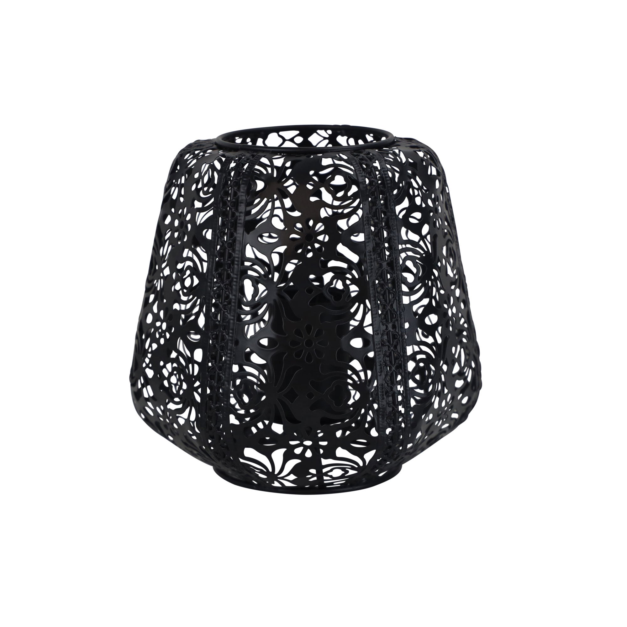 LACE Black Floral Laser Cut Metal Lamp Oriel Lighting