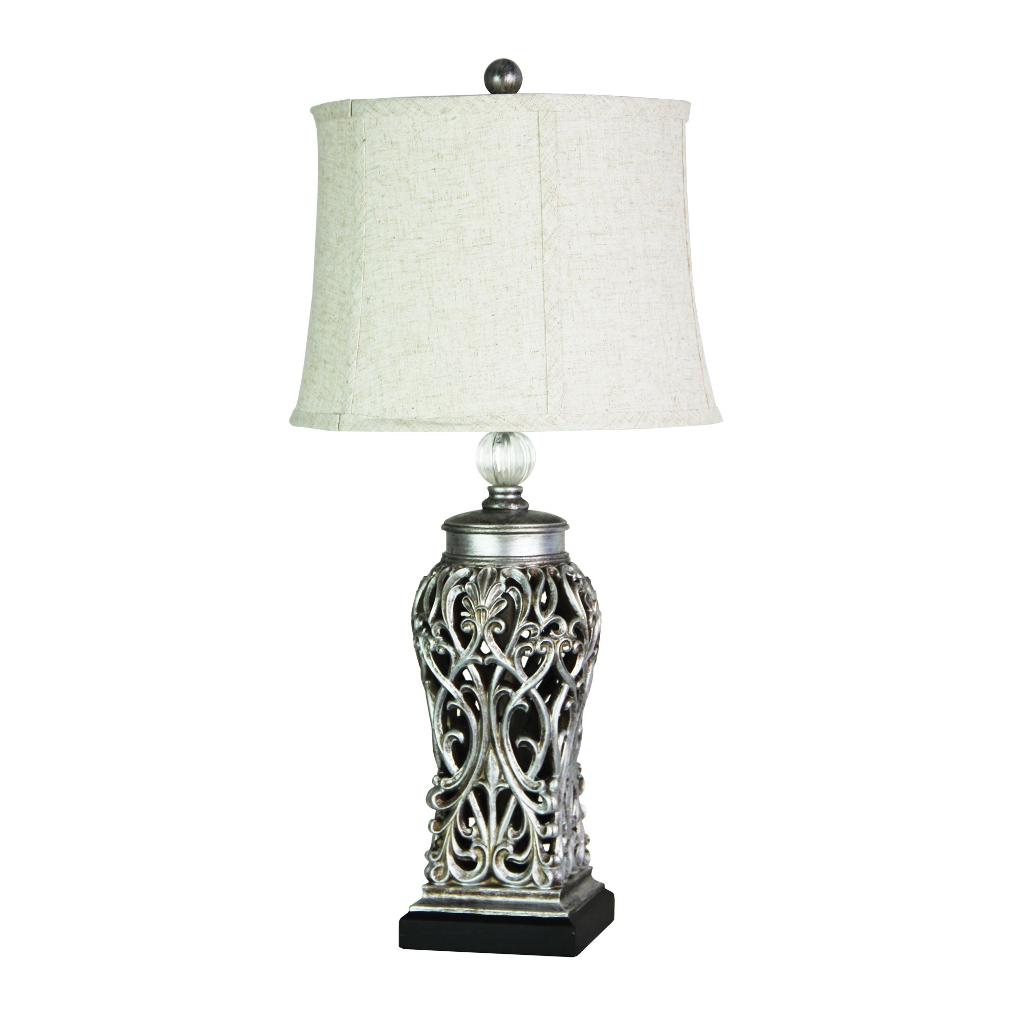 DORNE Classic Antique Cut Lamp with Harp Shade Oriel Lighting