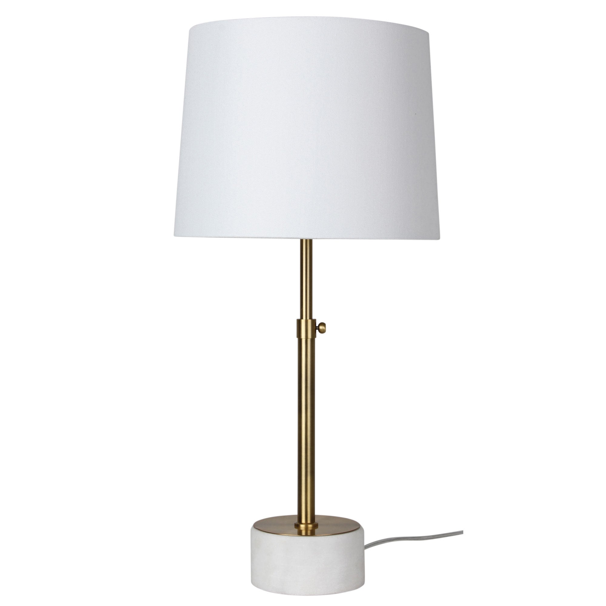 UMBRIA Height Adjustable Scandi Lamp in Antique Brass Oriel Lighting