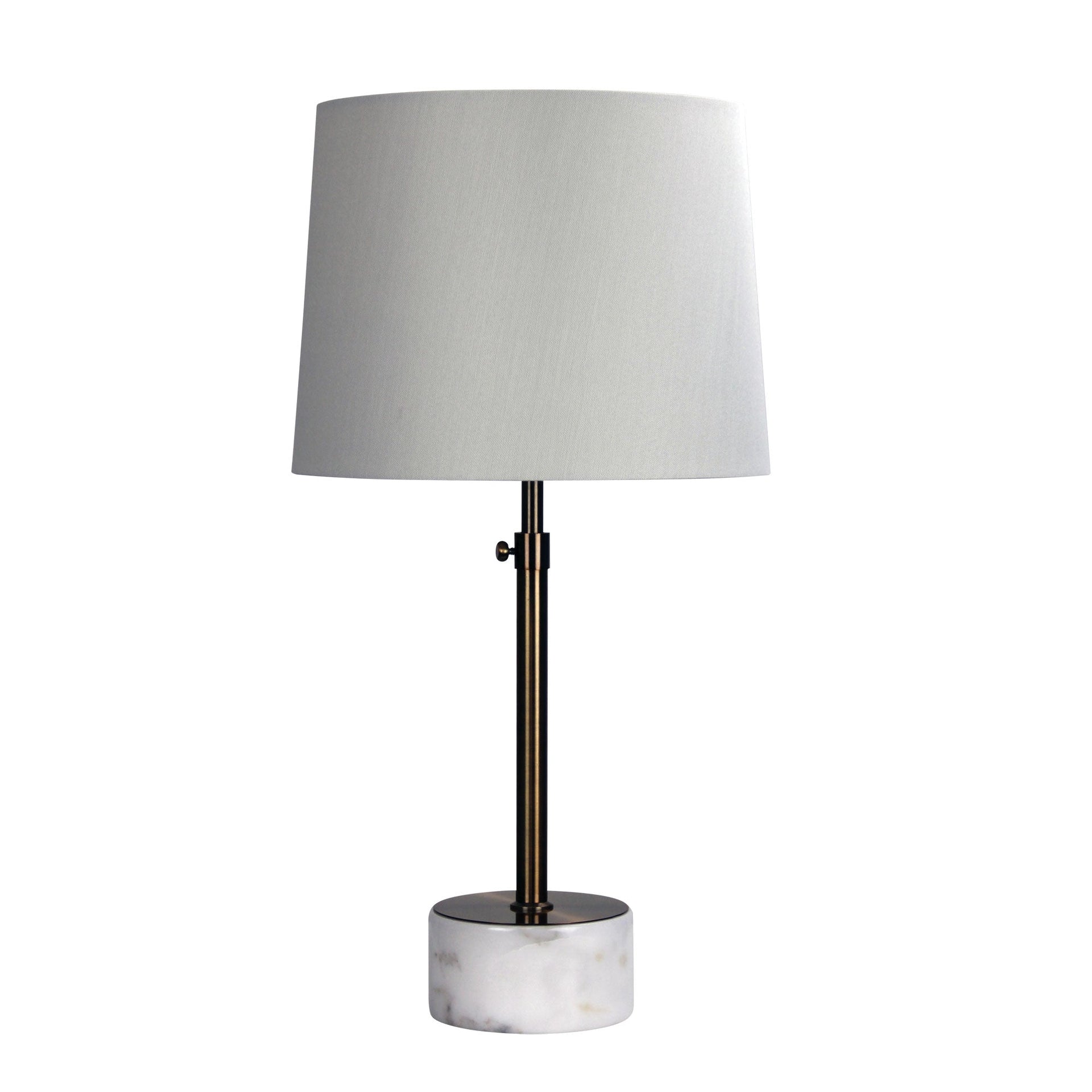 UMBRIA Height Adjustable Scandi Lamp in Antique Brass Oriel Lighting