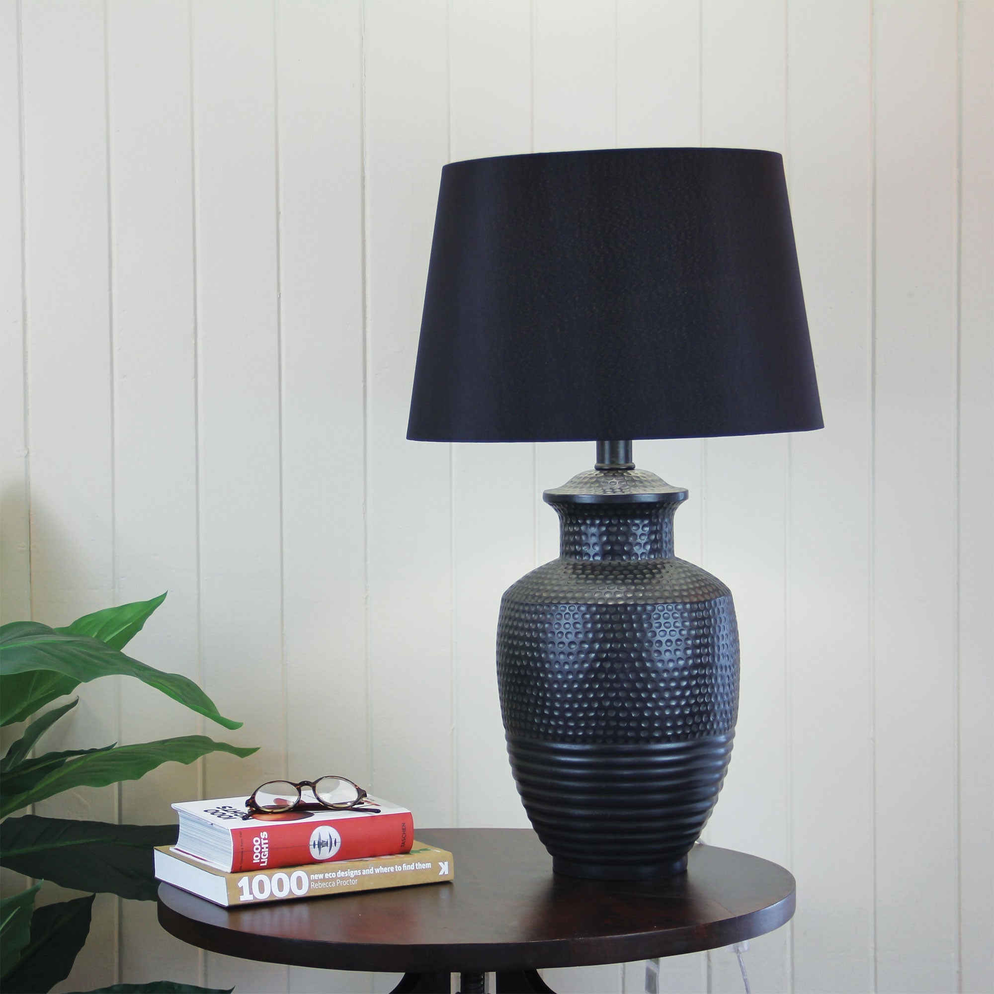 ATTICA Aged Black Large Table Lamp 73cm Oriel Lighting
