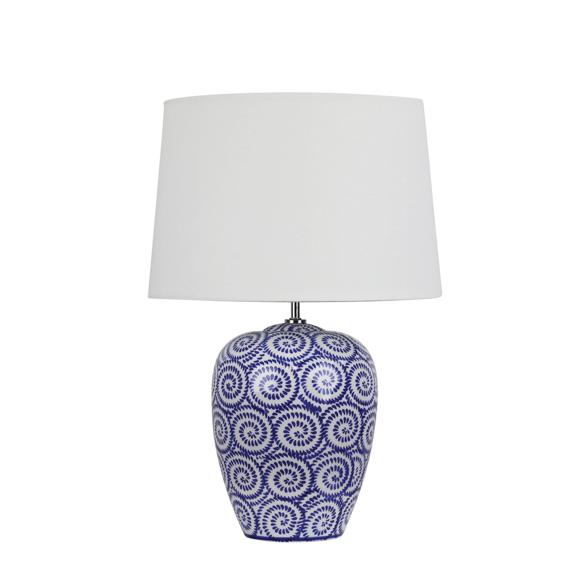 PIPPI Ivory and Blue Ceramic Table Lamp Oriel Lighting