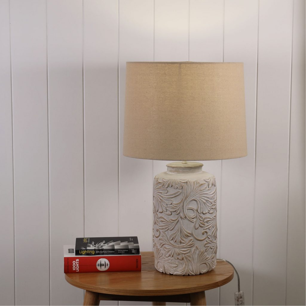 ANDORRA Table Lamp Romantic Embossed Floral Oriel Lighting