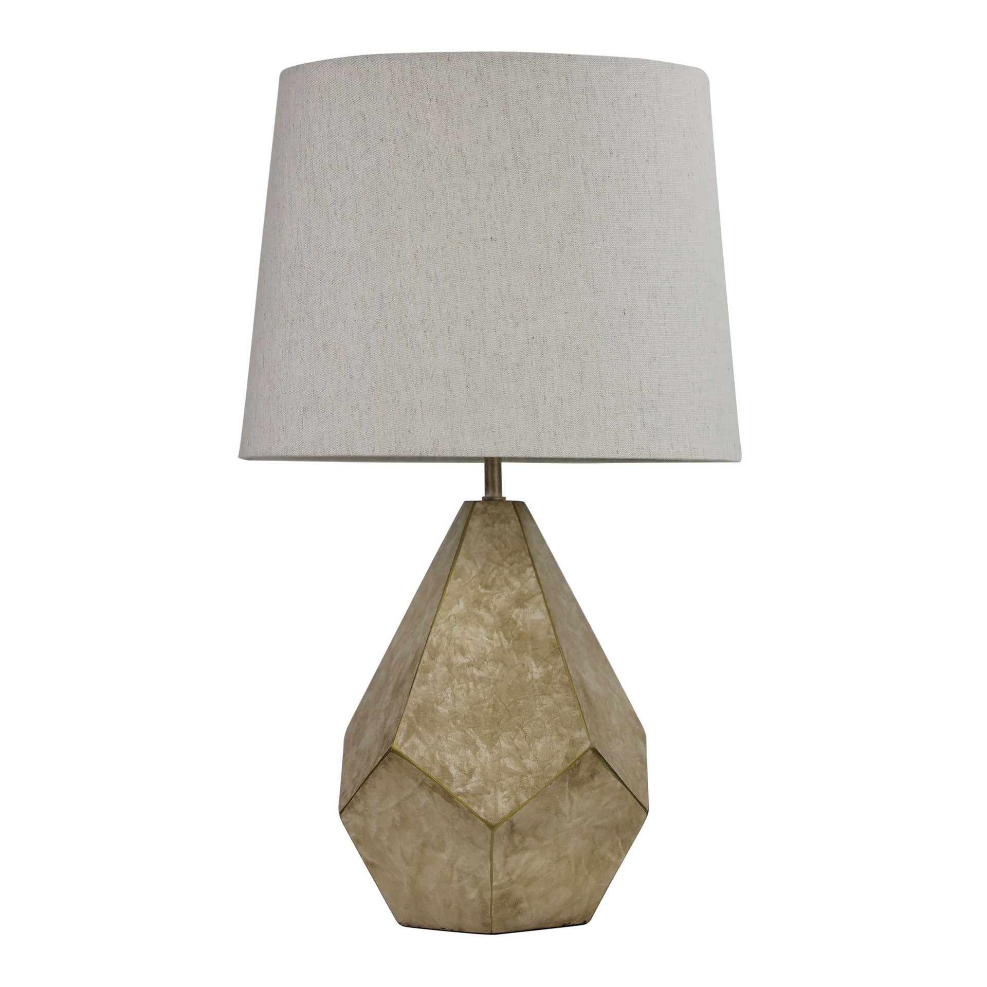 LEON Geometric Ivory and Gold Table Lamp Oriel Lighting