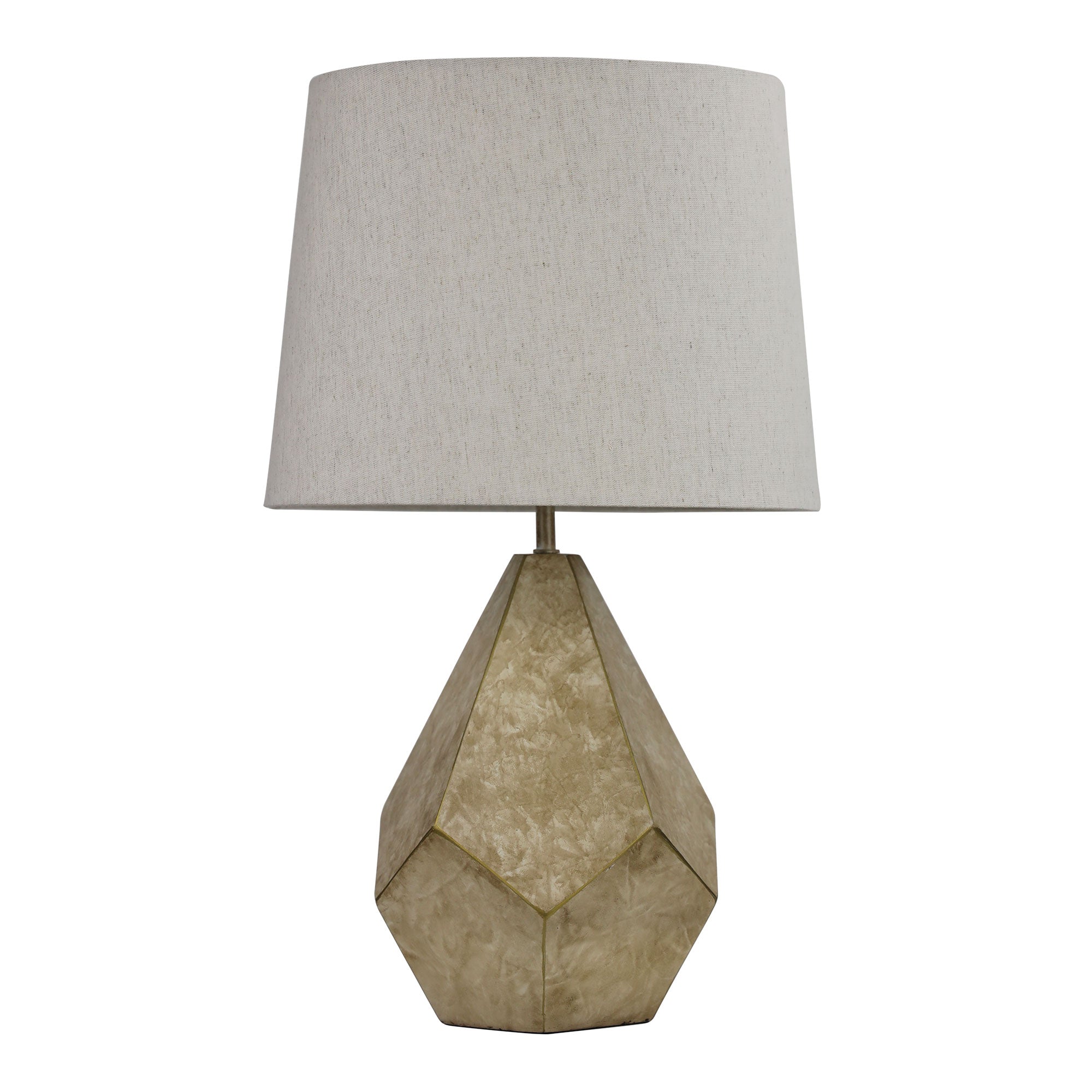 LEON Geometric Ivory and Gold Table Lamp Oriel Lighting
