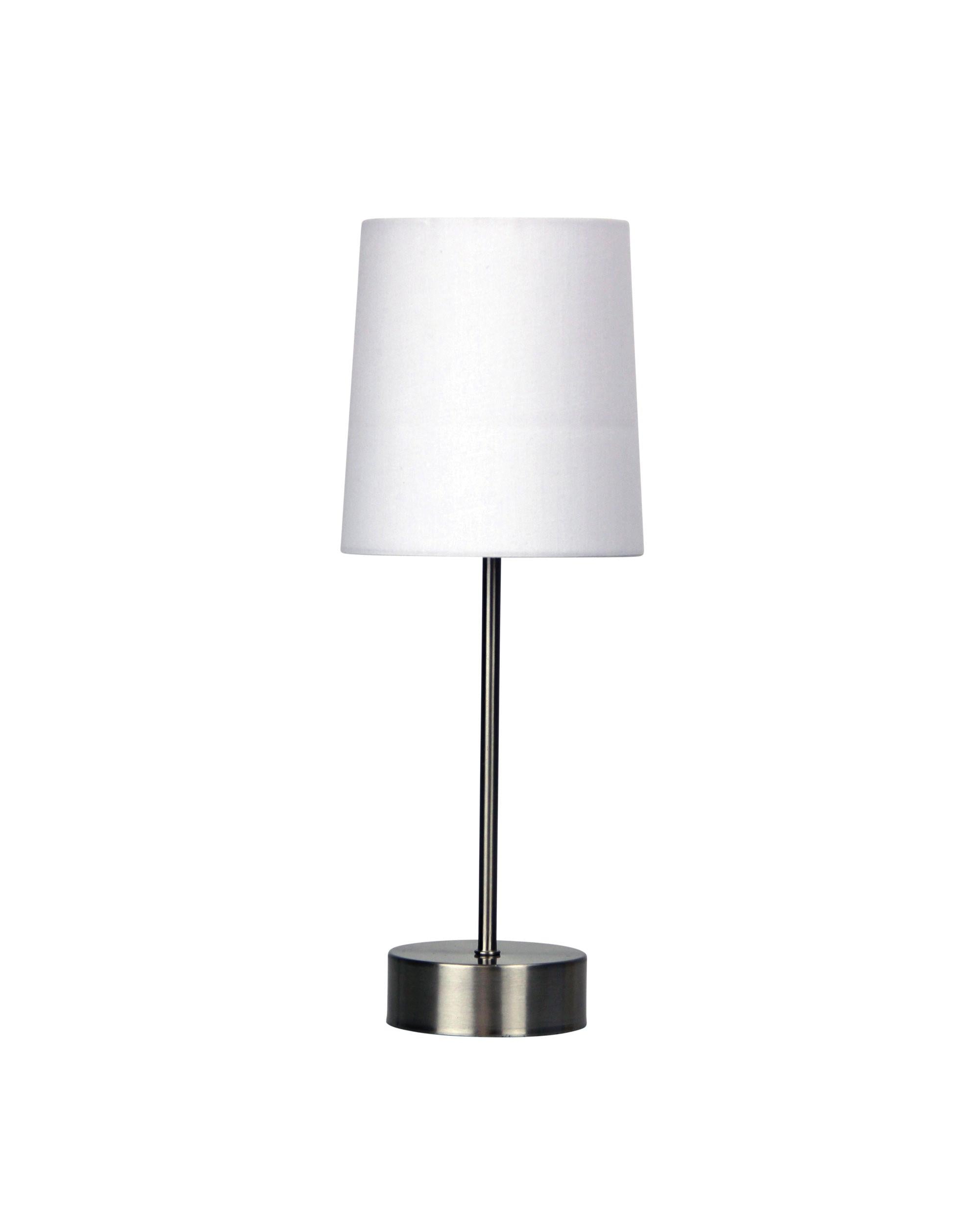 Lancet ON-OFF Touch Lamp White Shade Oriel Lighting