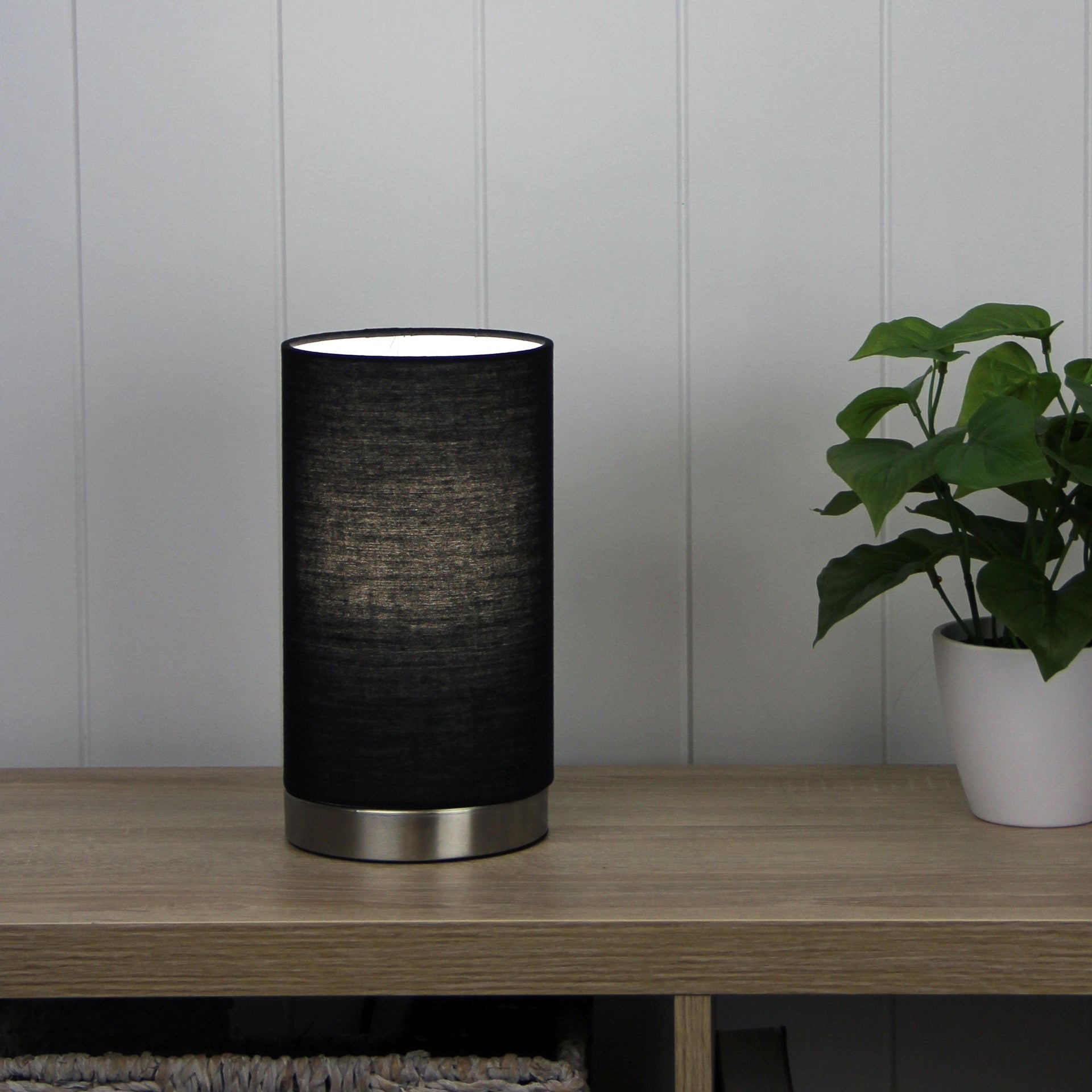 Mantel ON-OFF Touch Lamp Black Shade Oriel Lighting