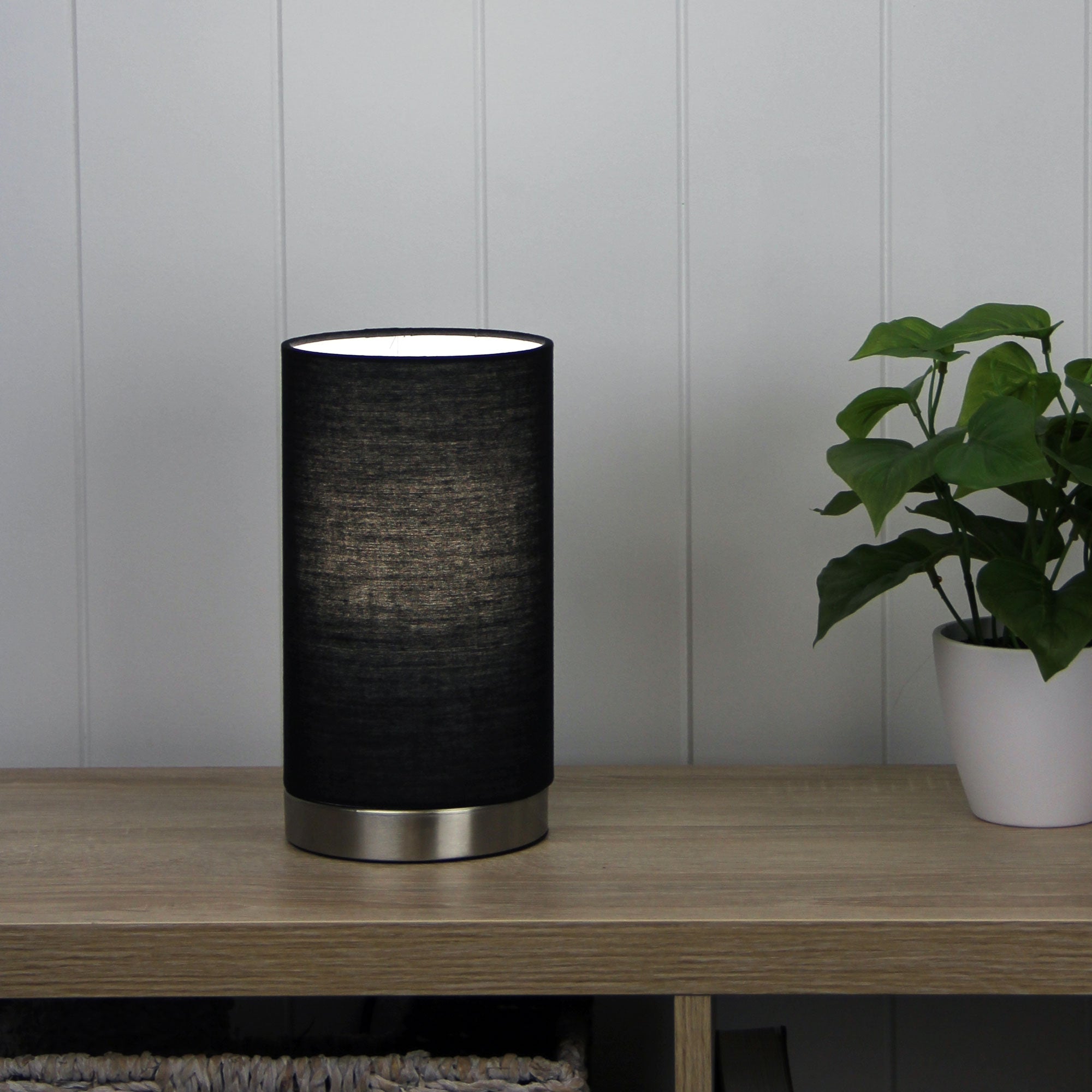 Mantel ON-OFF Touch Lamp Black Shade Oriel Lighting