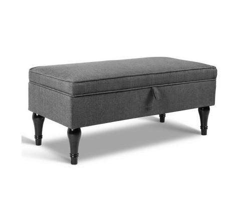Fabric Storage Ottoman - Grey Artiss