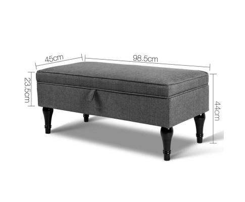 Fabric Storage Ottoman - Grey Artiss