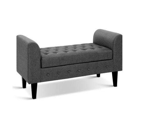 Fabric Storage Ottoman - Grey Artiss