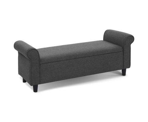 Storage Ottoman Blanket Box 126cm Linen Fabric Arm Foot Stool Couch Large Artiss