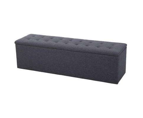 Storage Ottoman Blanket Box Linen Foot Stool Rest Chest Couch Grey Artiss