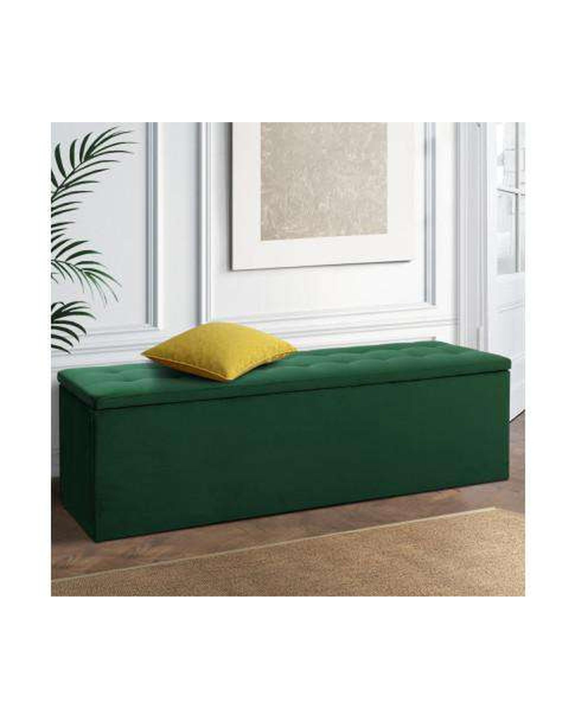 Storage Ottoman Blanket Box Velvet Foot Stool Rest Chest Couch Green Artiss