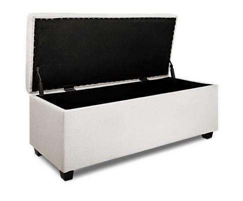 Large Fabric Storage Ottoman - Beige Artiss