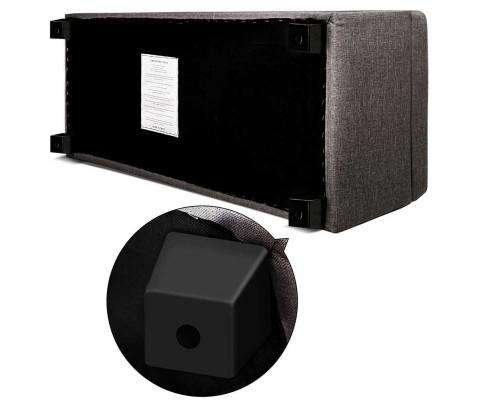 Large Fabric Storage Ottoman - Brown Artiss