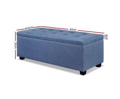 Premium Storage Ottoman - Blue Artiss
