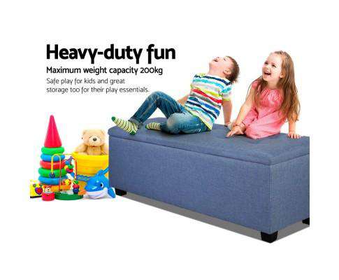 Premium Storage Ottoman - Blue Artiss