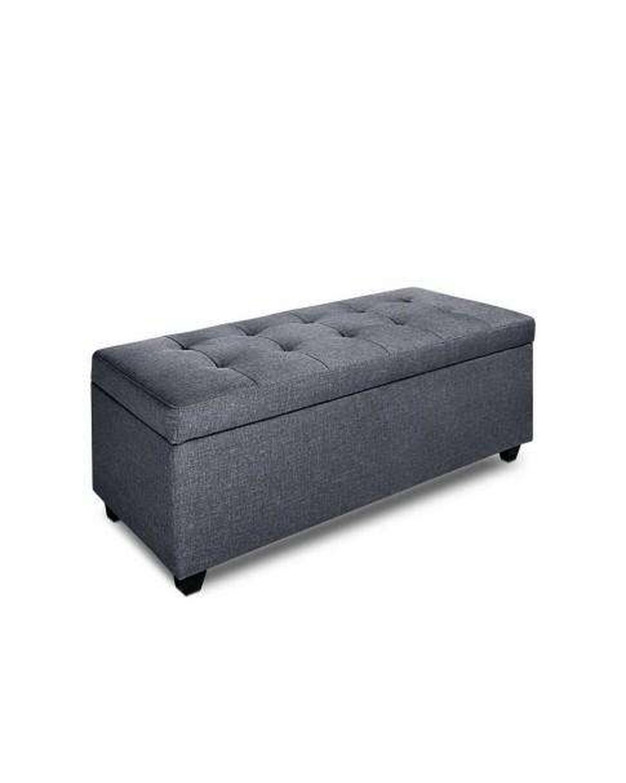 Large Fabric Storage Ottoman - Grey Artiss