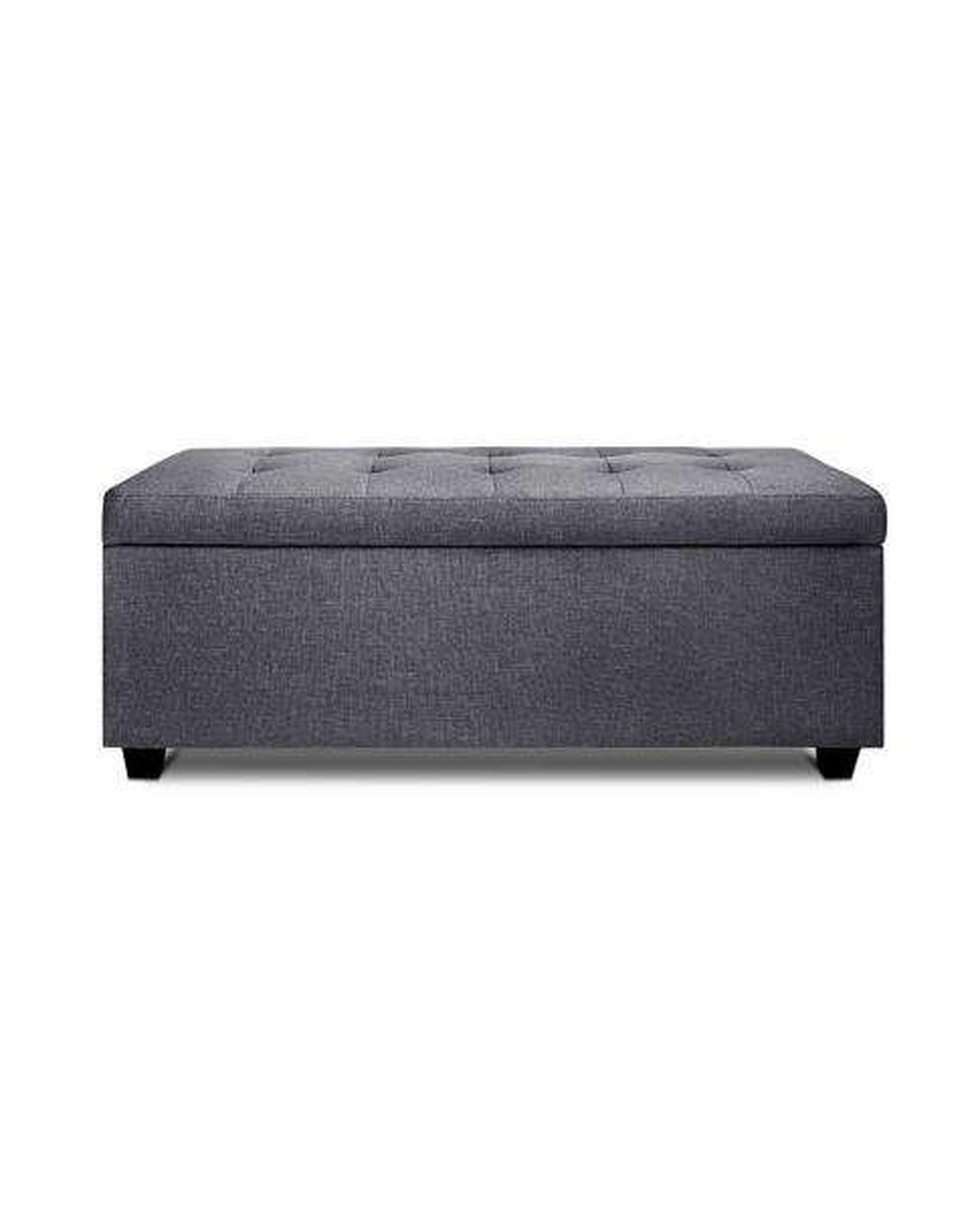 Large Fabric Storage Ottoman - Grey Artiss
