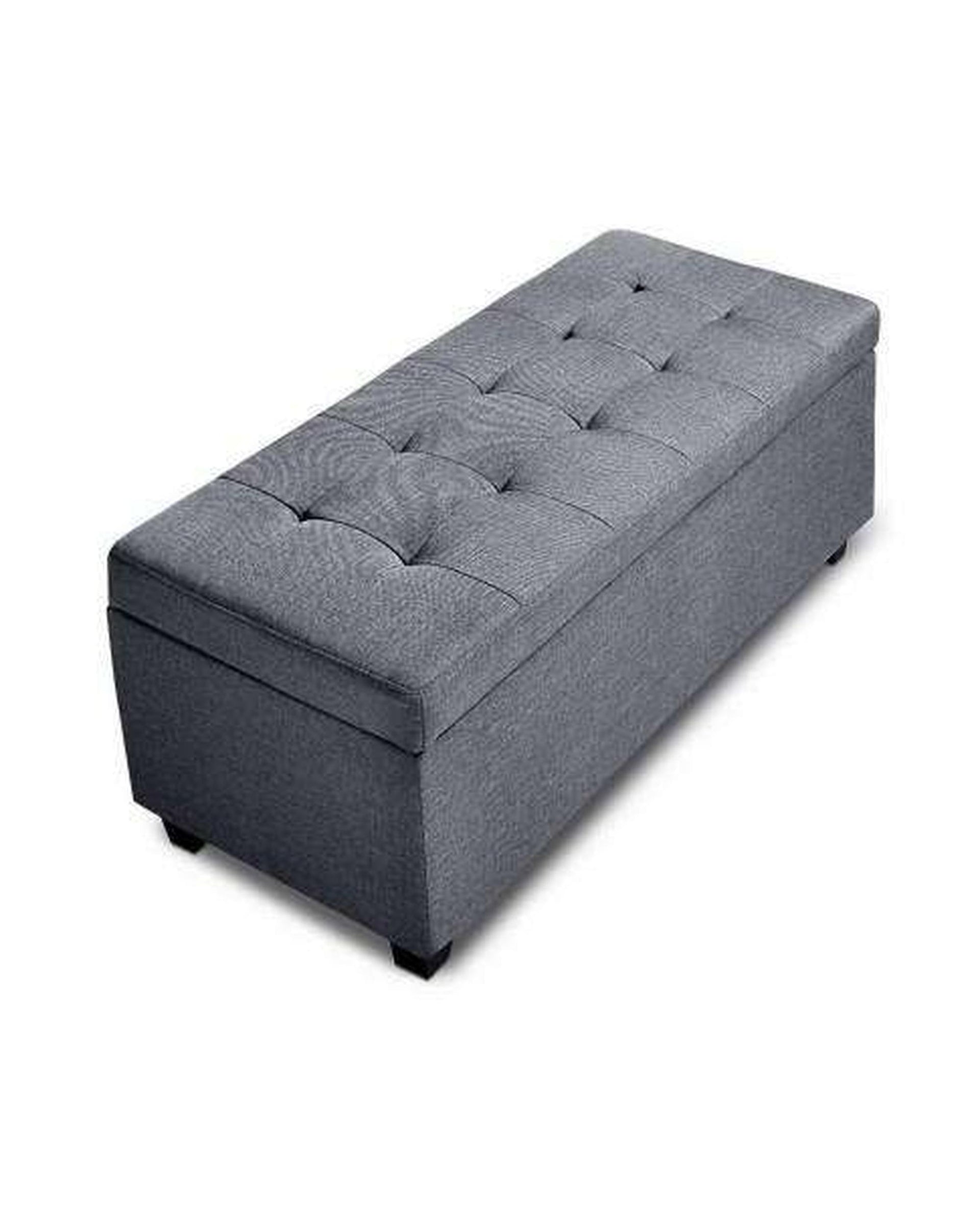 Large Fabric Storage Ottoman - Grey Artiss