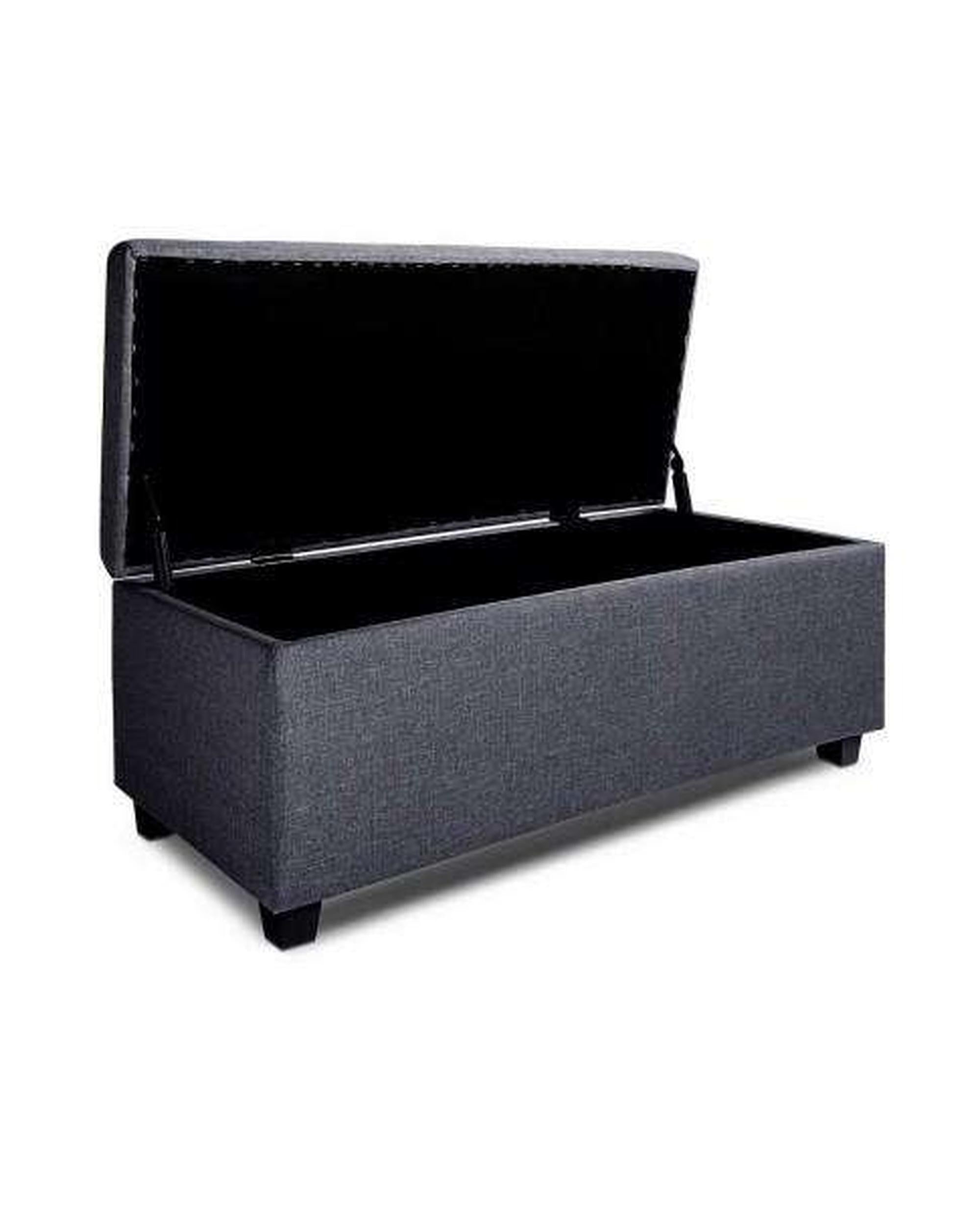 Large Fabric Storage Ottoman - Grey Artiss