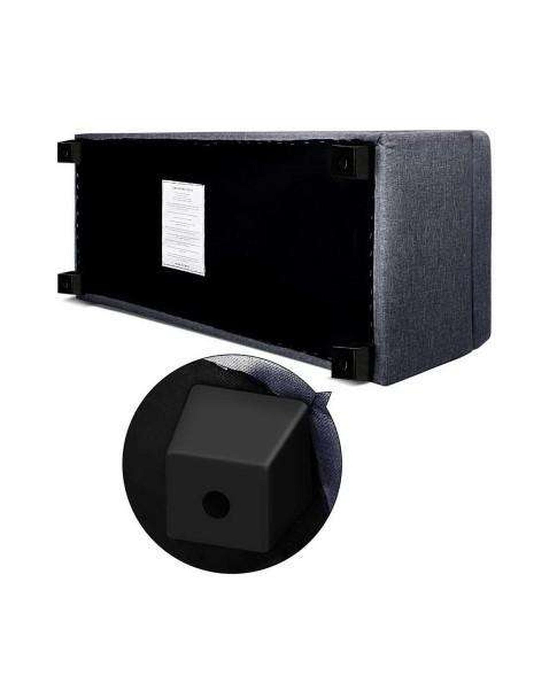 Large Fabric Storage Ottoman - Grey Artiss