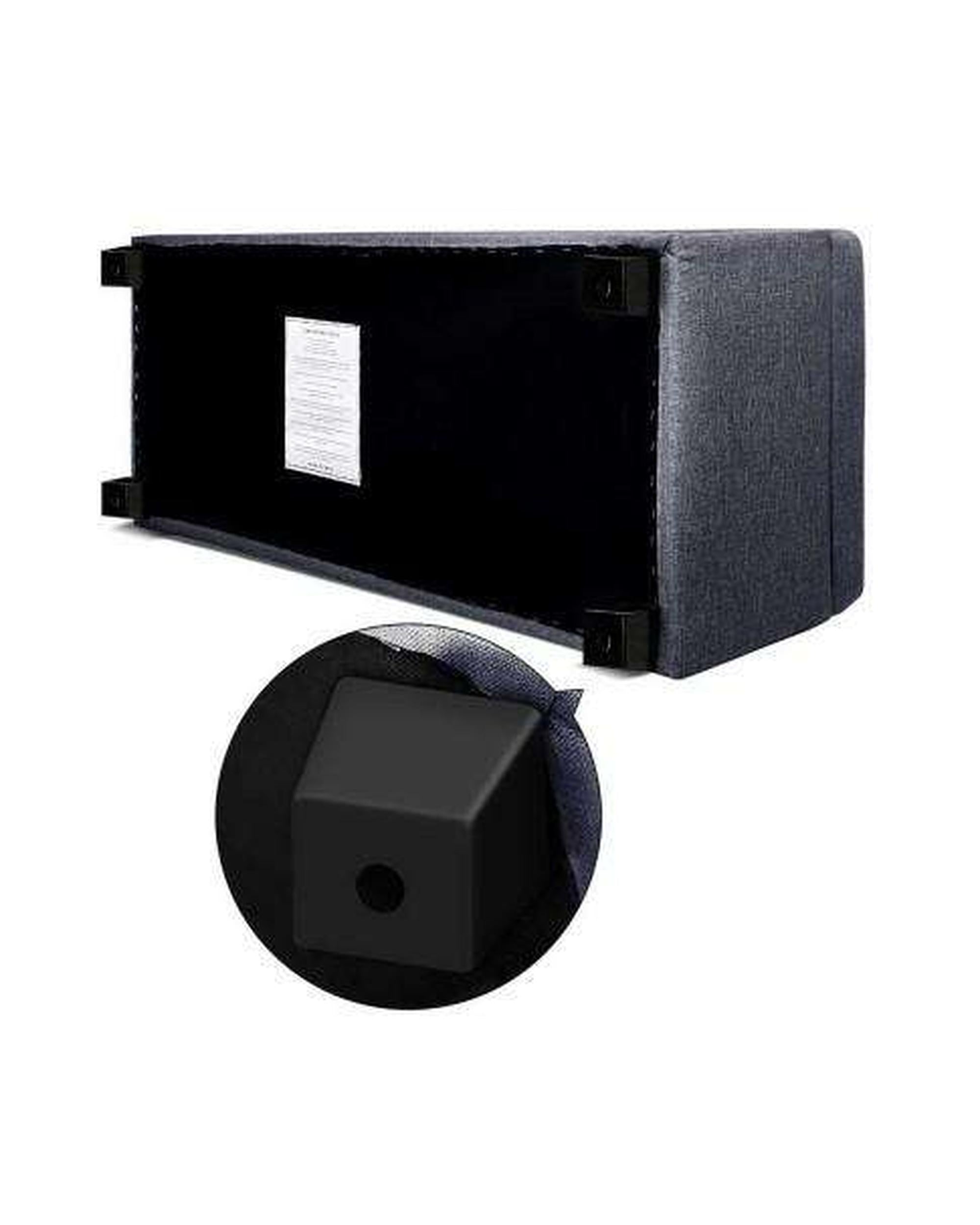 Large Fabric Storage Ottoman - Grey Artiss